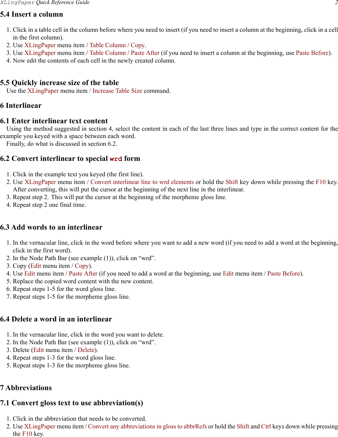 Page 2 of 5 - XLing Paper PAWSQuick Reference Guide