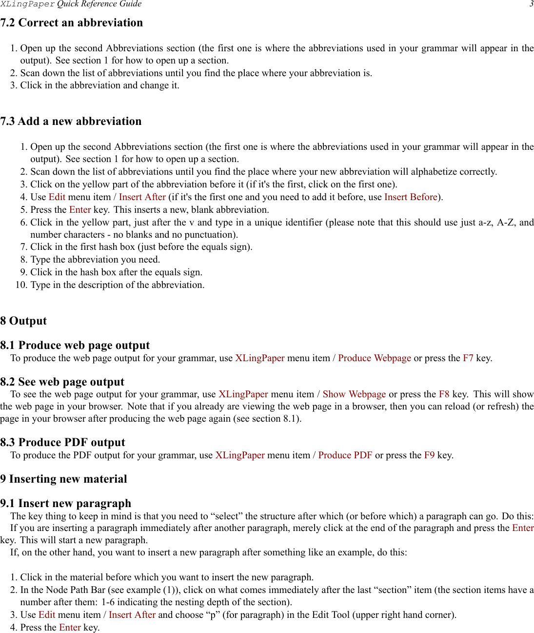 Page 3 of 5 - XLing Paper PAWSQuick Reference Guide