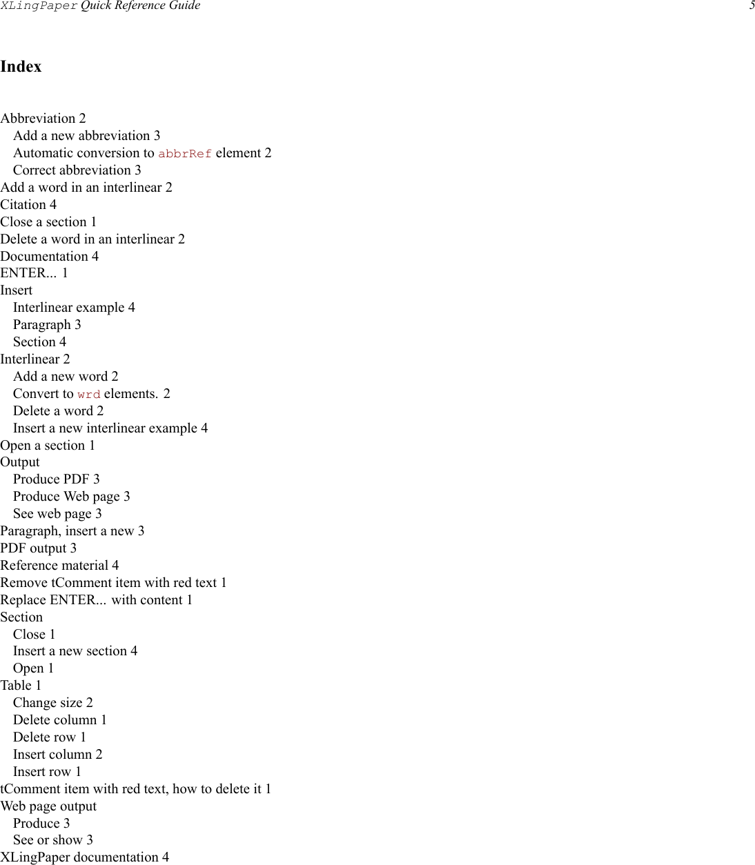 Page 5 of 5 - XLing Paper PAWSQuick Reference Guide