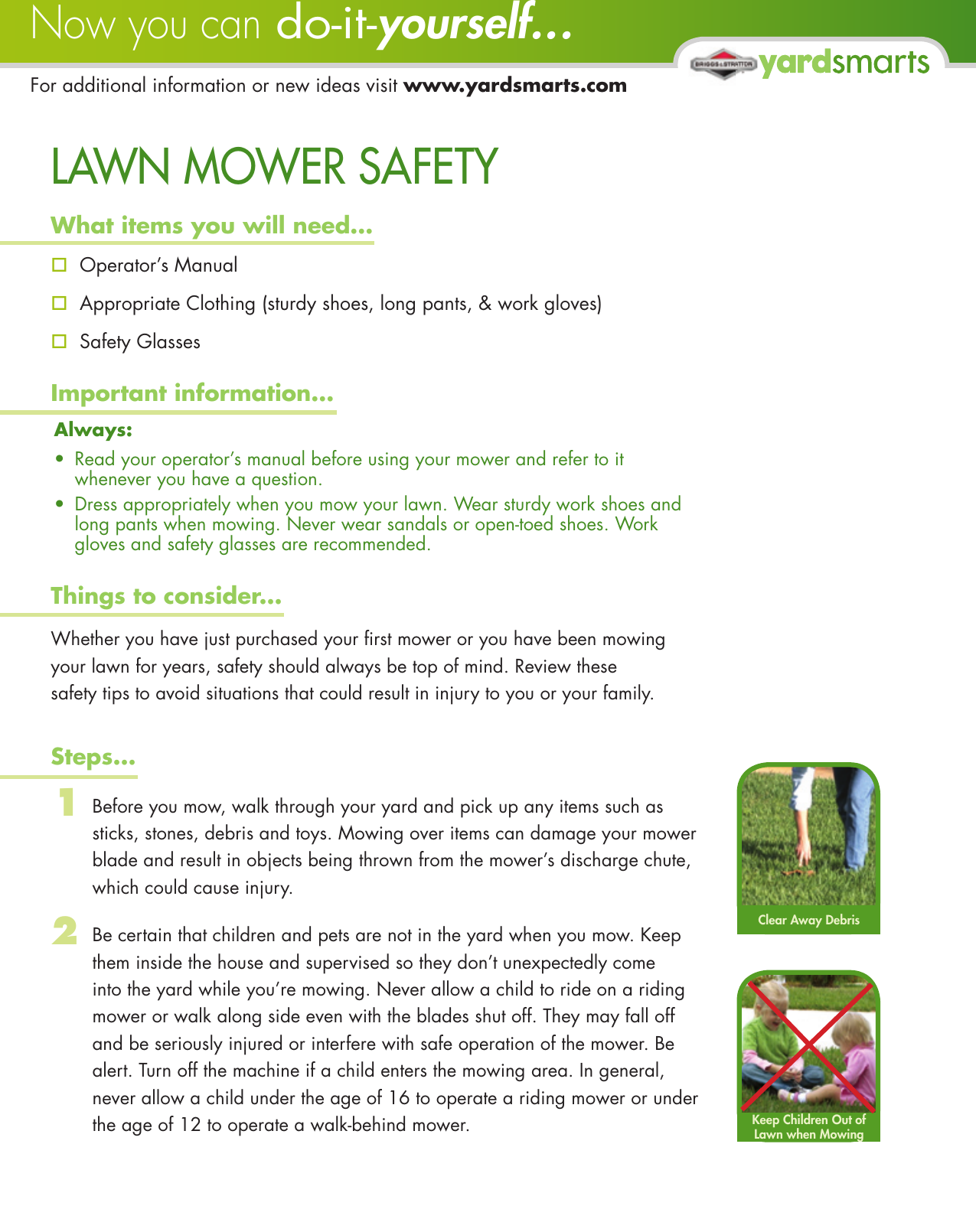 Page 1 of 3 - !! Yard Smarts-DIY Mower Safety