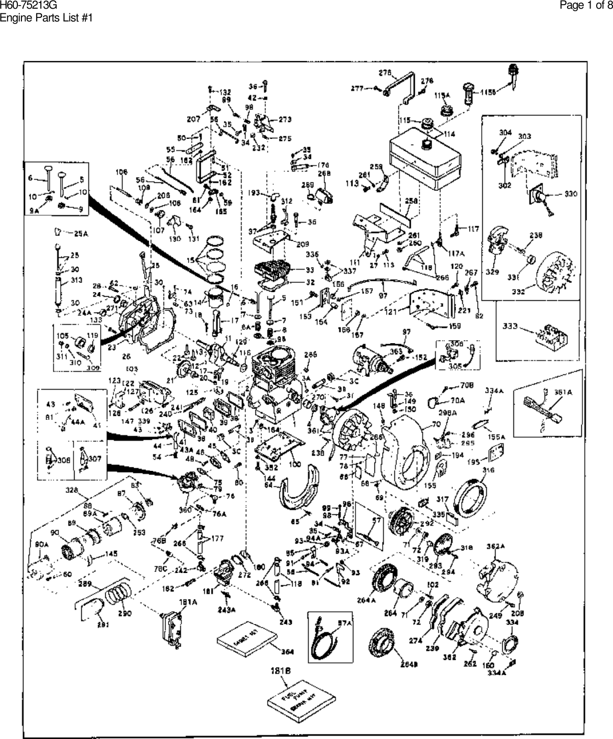 Page 1 of 8 - Diagram And/or PartsList Yardman Snowblower Engine Tecumseh H60-75213G