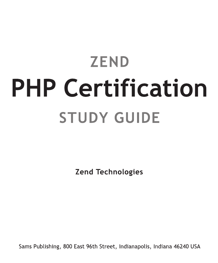Zend Php Certification Study Guide