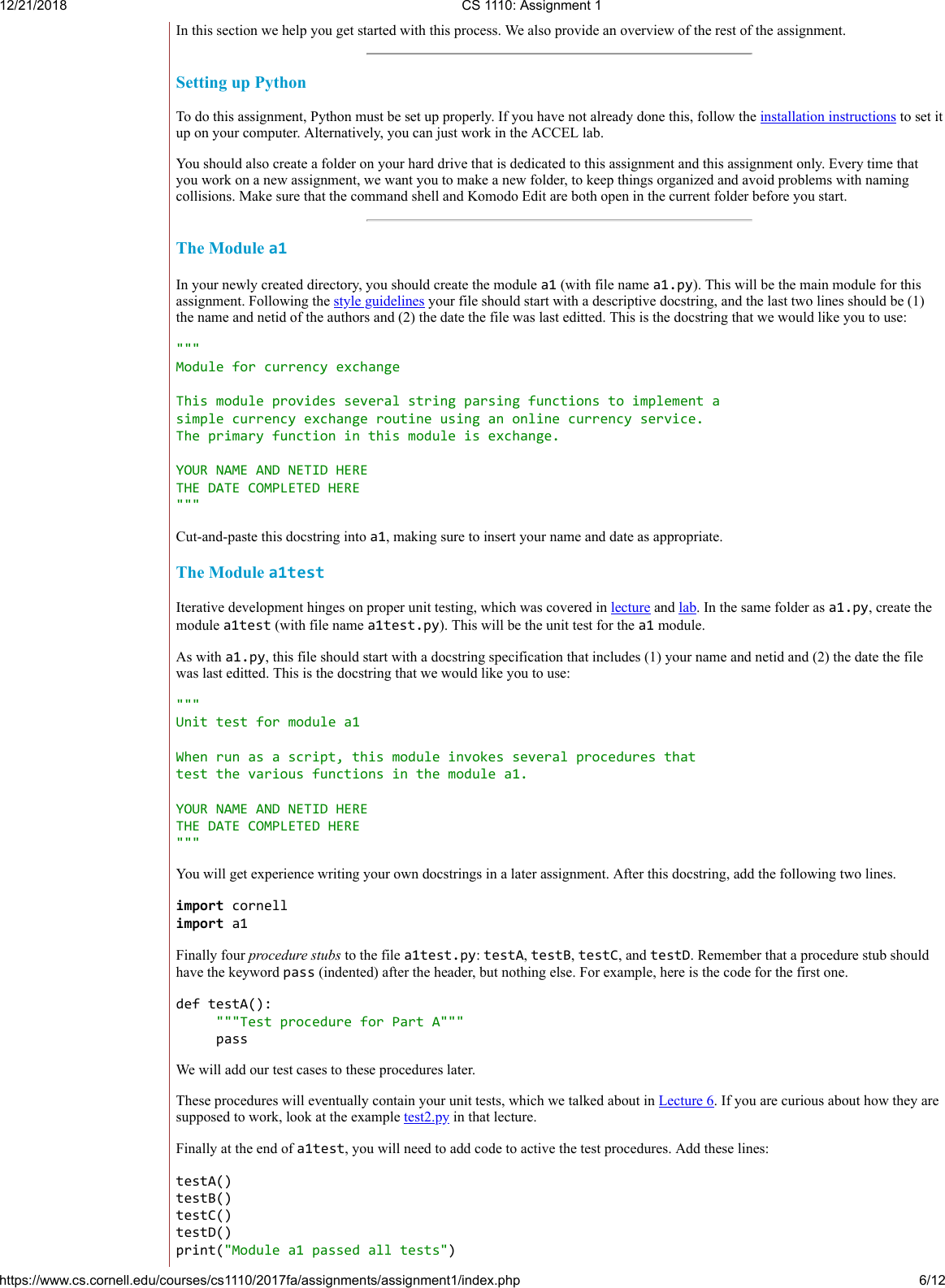 Page 6 of 12 - A1 Instructions
