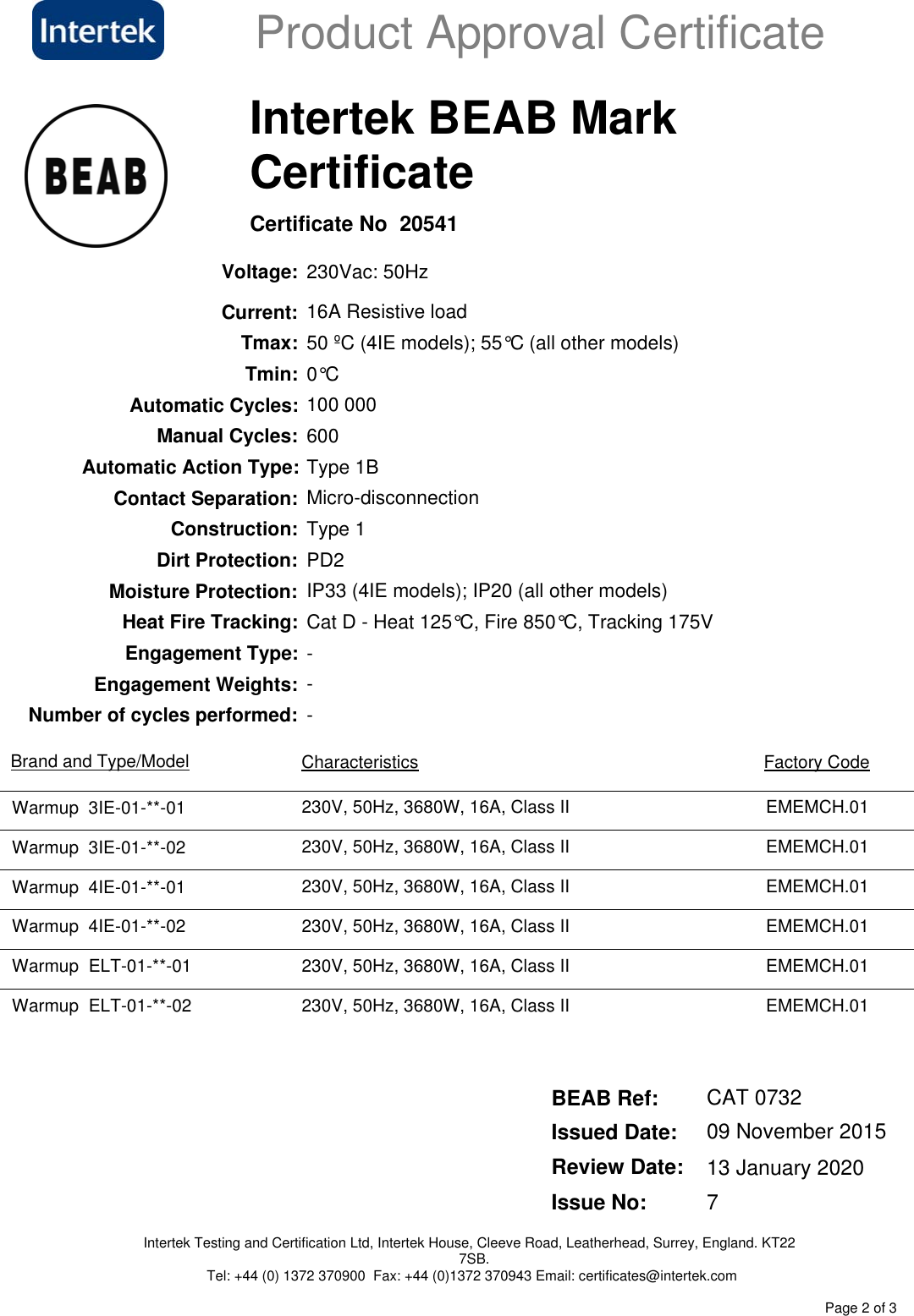 Page 2 of 3 - Accreditations-4i E-3i E-TEMPO-Certificate-No-20541-Issue-7