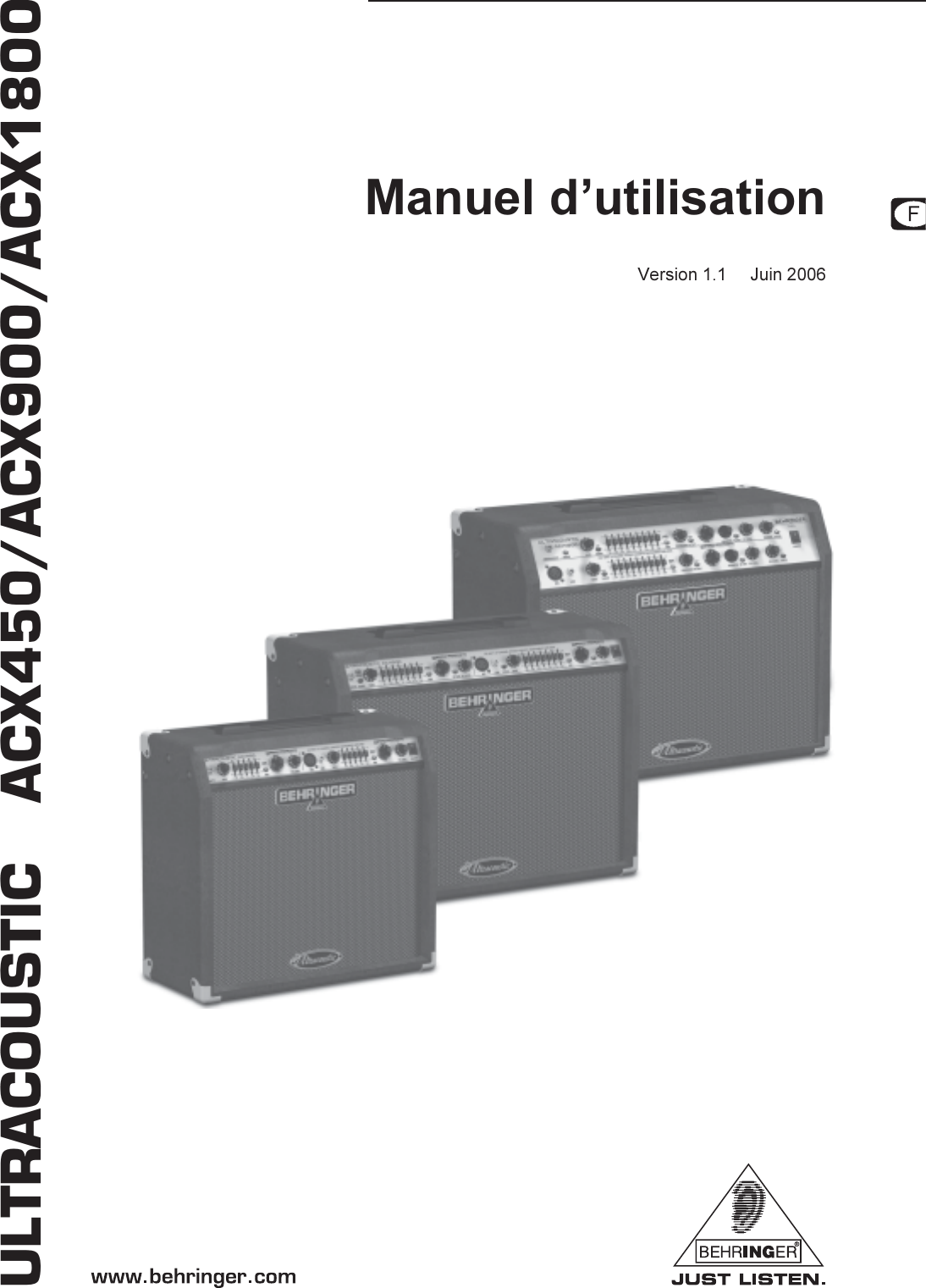 Page 1 of 9 - Behringer ACX1800 User Manual (French) P0357 M Fr