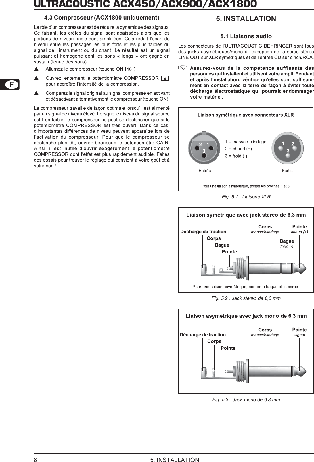 Page 8 of 9 - Behringer ACX1800 User Manual (French) P0357 M Fr