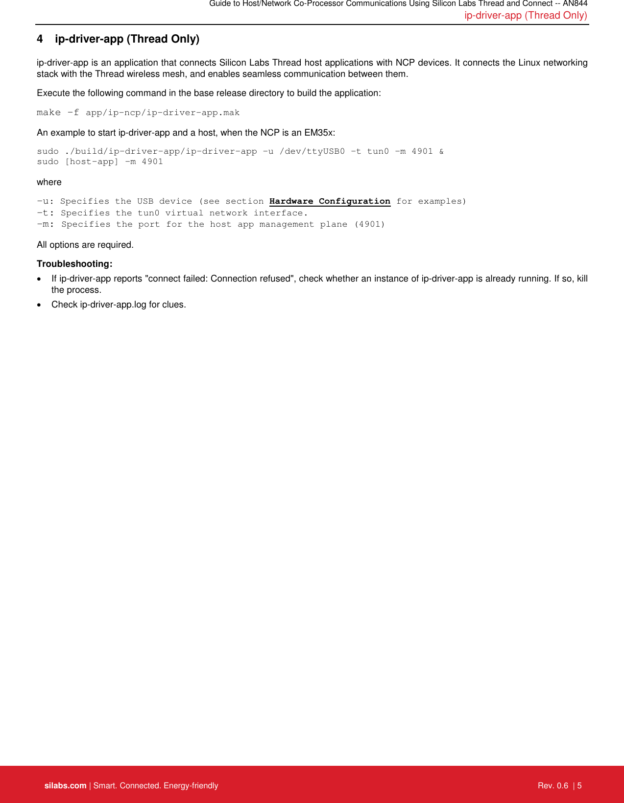 Page 6 of 8 - Guide To Host/Network Co-Processor Communications Using Silicon Labs Thread And Connect -- AN844 An844-ashv3-host-uart-i Interface-guide