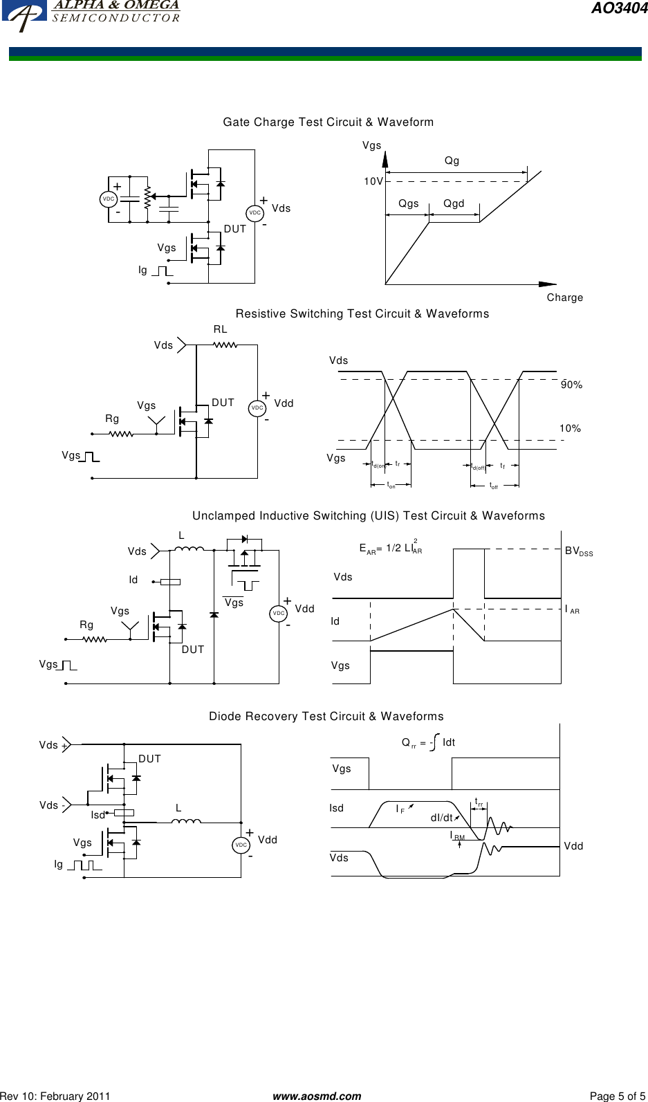 Page 5 of 7 - AO3404 - Datasheet. Www.s-manuals.com. R10 Ao