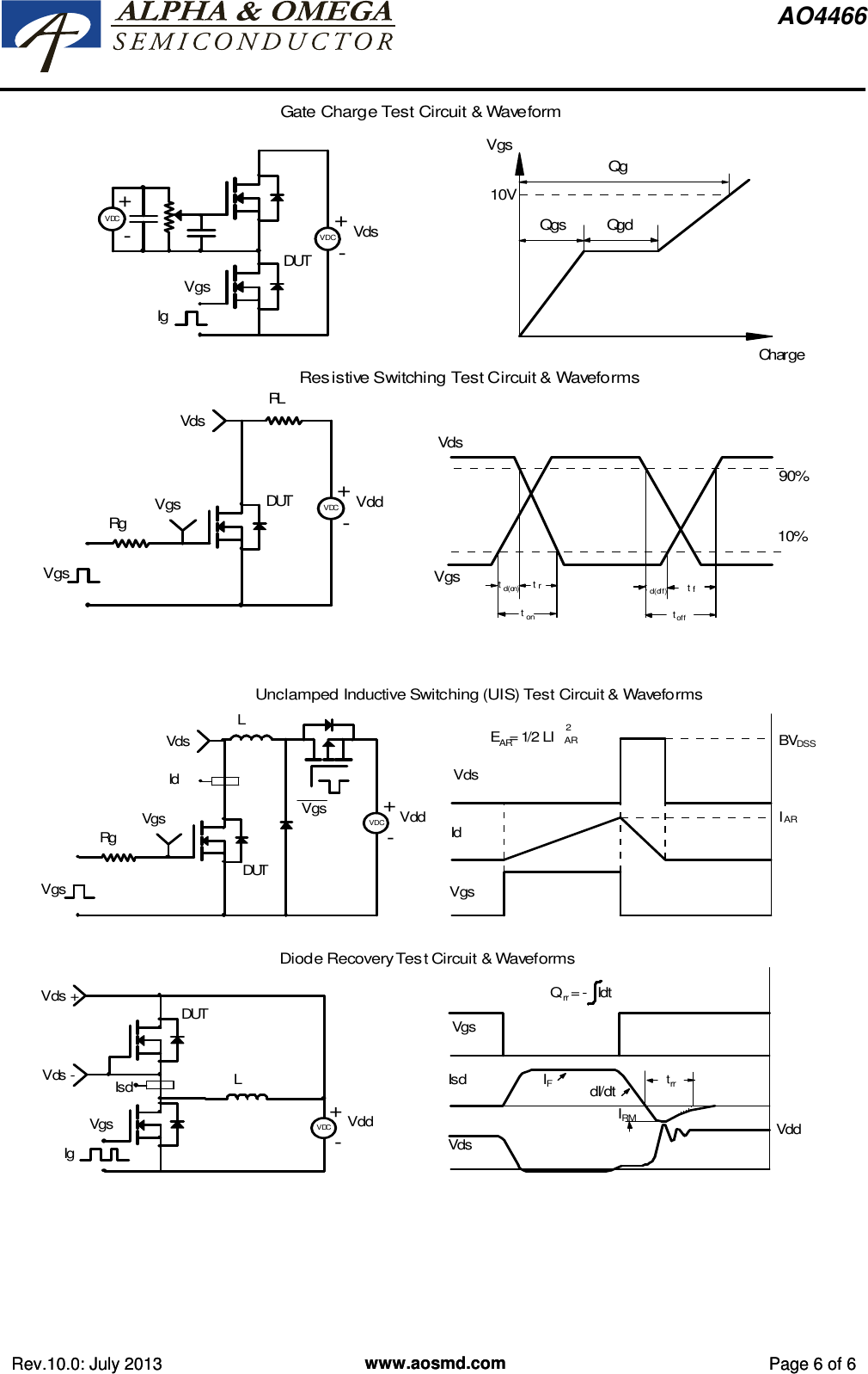 Page 6 of 8 - AO4466 - Datasheet. Www.s-manuals.com. Ao