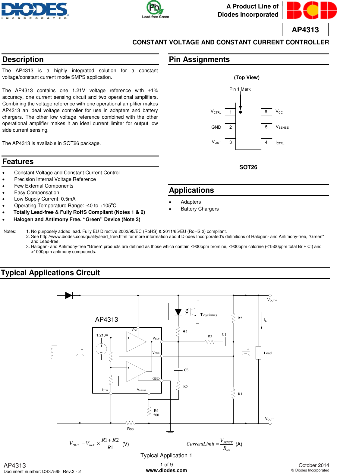Page 1 of 10 - AP4313 - Datasheet. Www.s-manuals.com. R2-2 Diodes