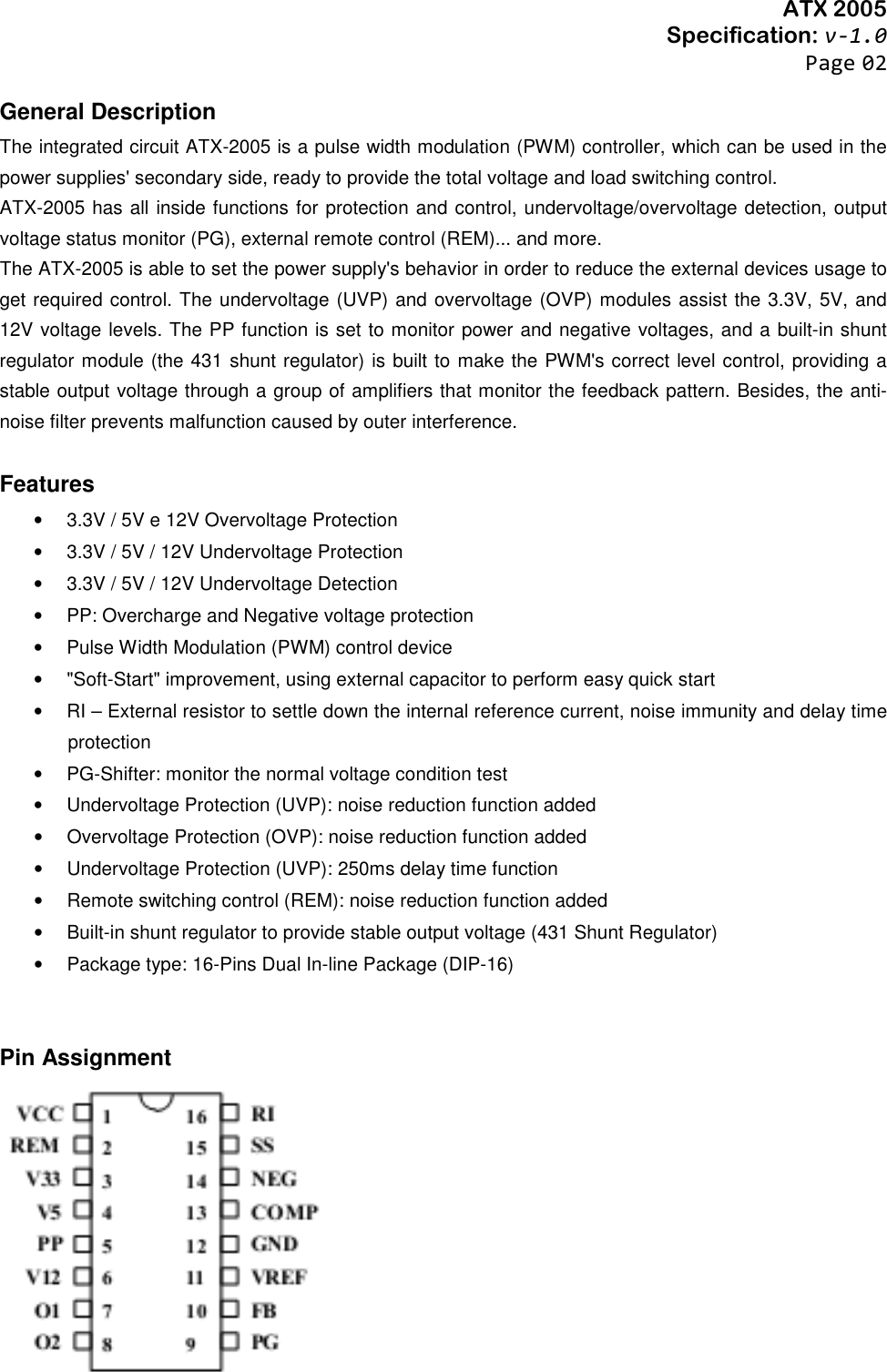 Page 2 of 7 - ATX2005 - Datasheet. Www.s-manuals.com. R1.0 Atx
