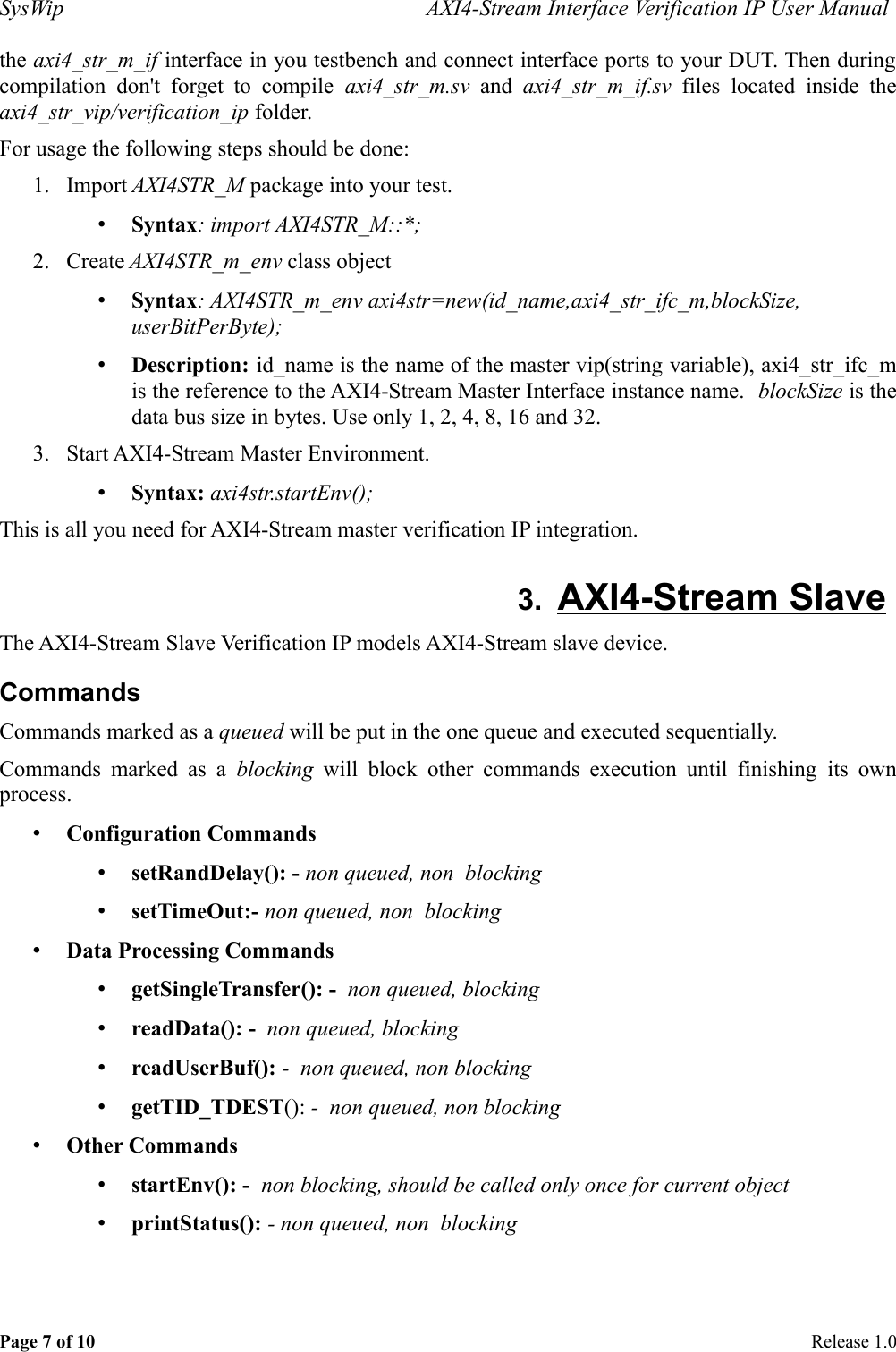 Page 7 of 10 - Axi4 Stream Vip User Manual