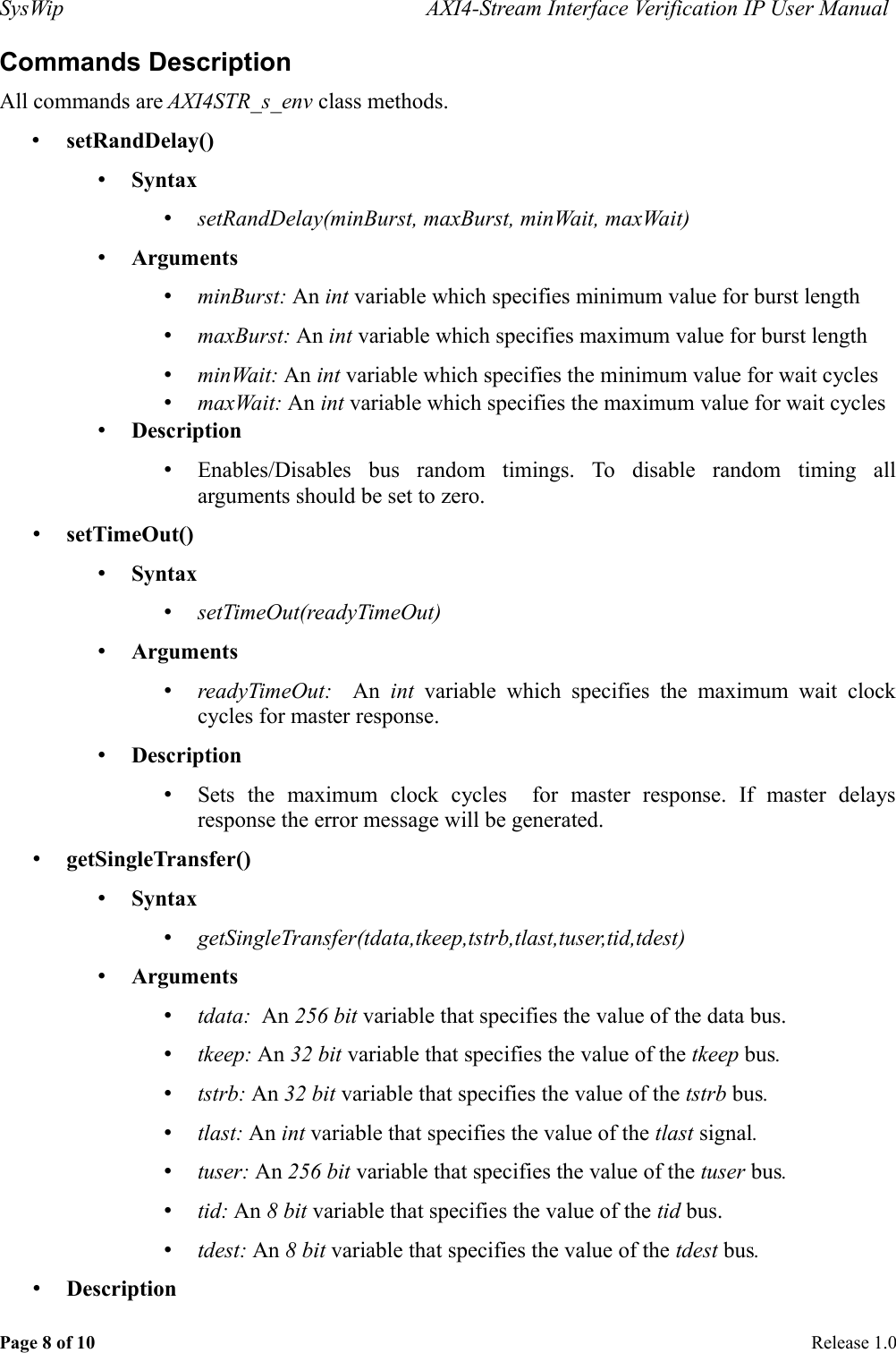 Page 8 of 10 - Axi4 Stream Vip User Manual