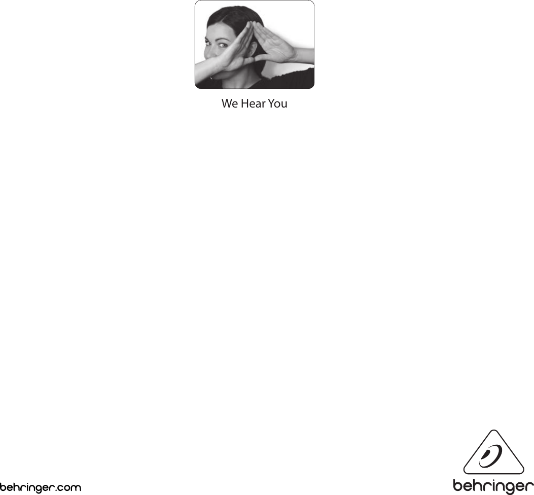 Page 7 of 7 - EUROLIVE B115MP3/B112MP3 Behringer B115MP3 Quick Start Guide (Chinese) P0aea Qsg Cn