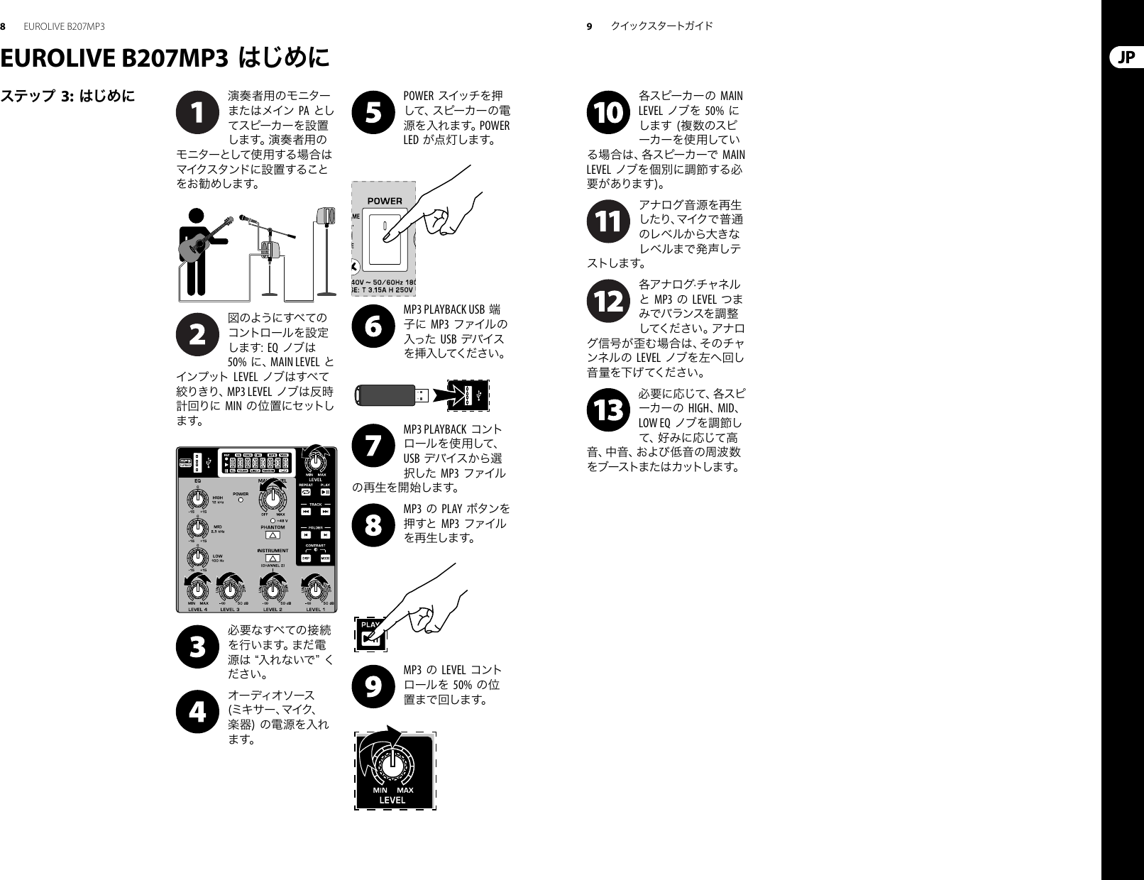 Page 5 of 7 - FEEL Prod Grap PH_Artwork_P0AEC QSG JP A5_2017-03-07_Rev.2 Behringer B207MP3 Quick Start Guide (Japanese)