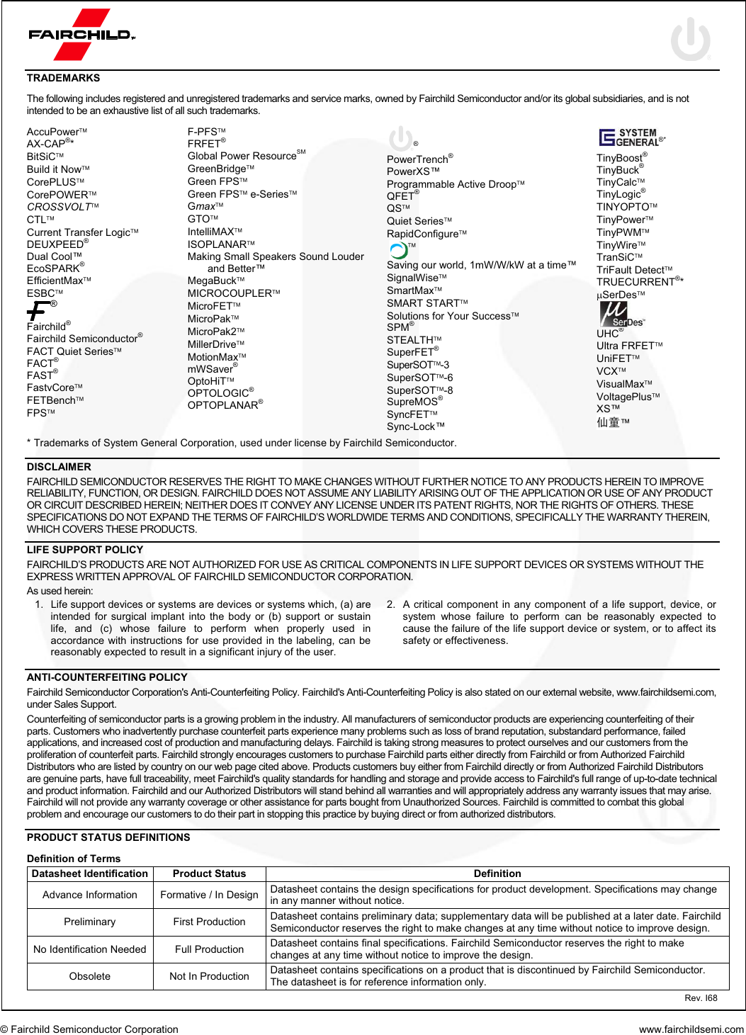 Page 6 of 7 - BAV99 - Datasheet. Www.s-manuals.com. R1.1.0 Fairchild