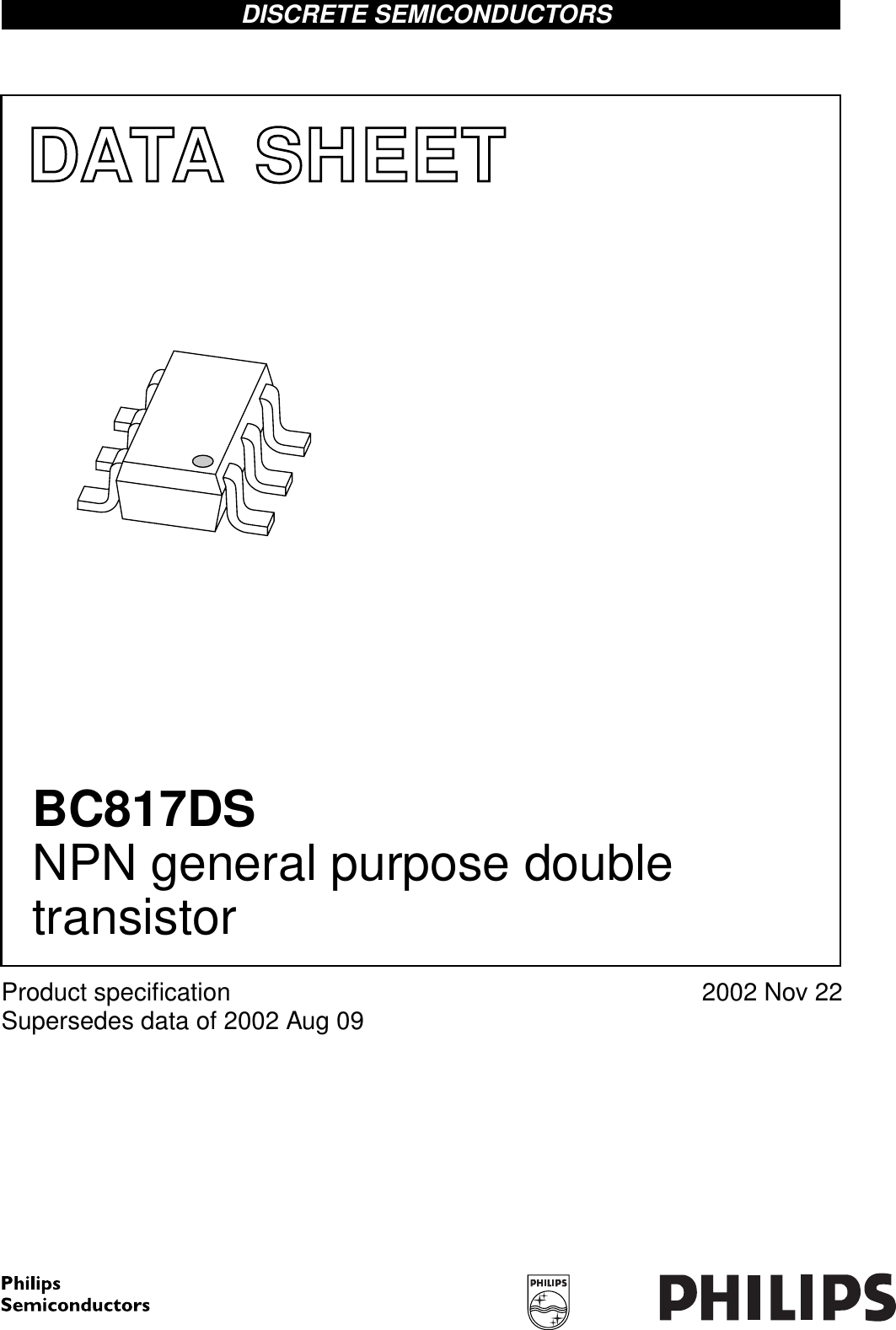 Page 1 of 8 - BC817DS NPN General Purpose Double Transistor Philips