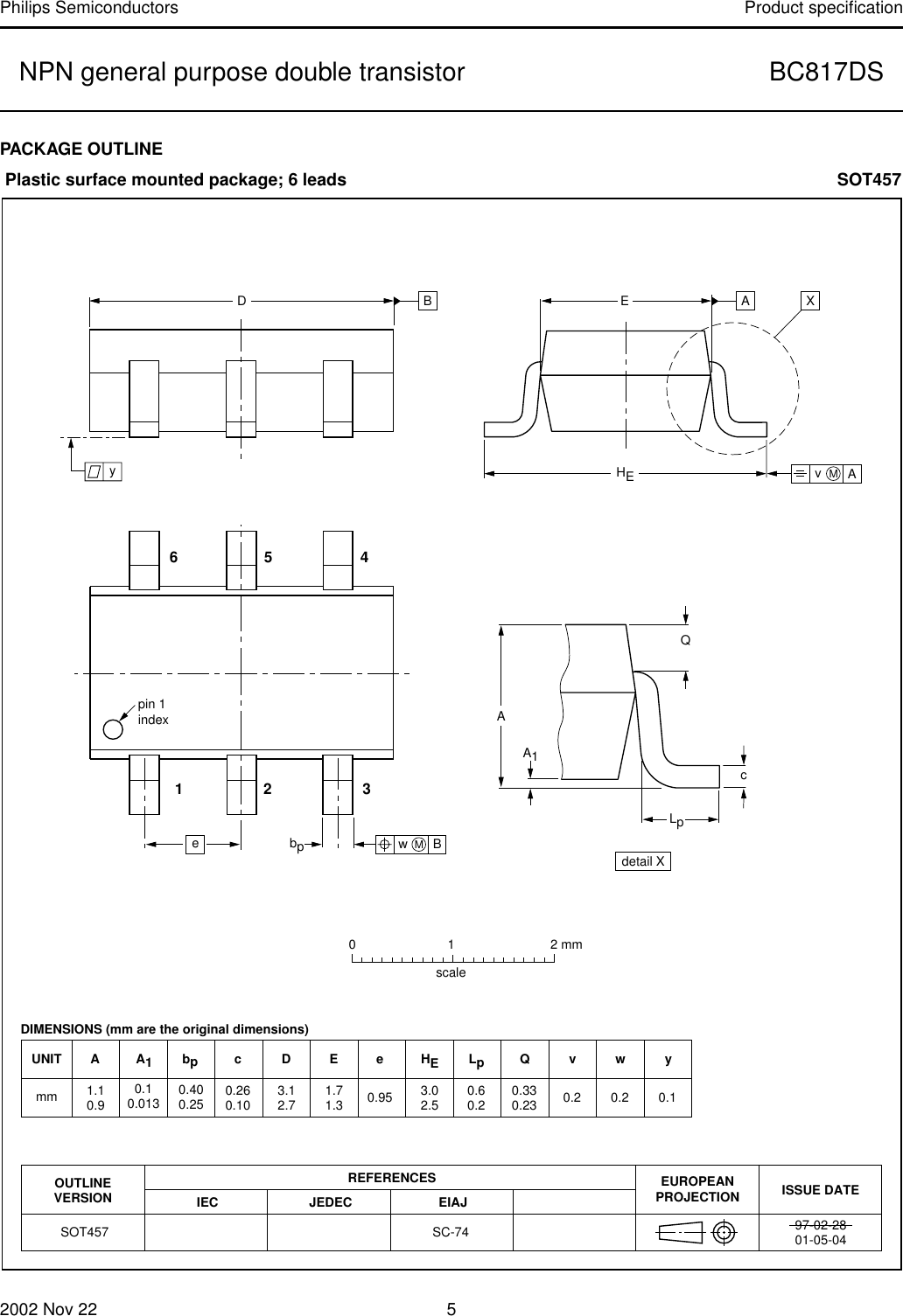 Page 5 of 8 - BC817DS NPN General Purpose Double Transistor Philips