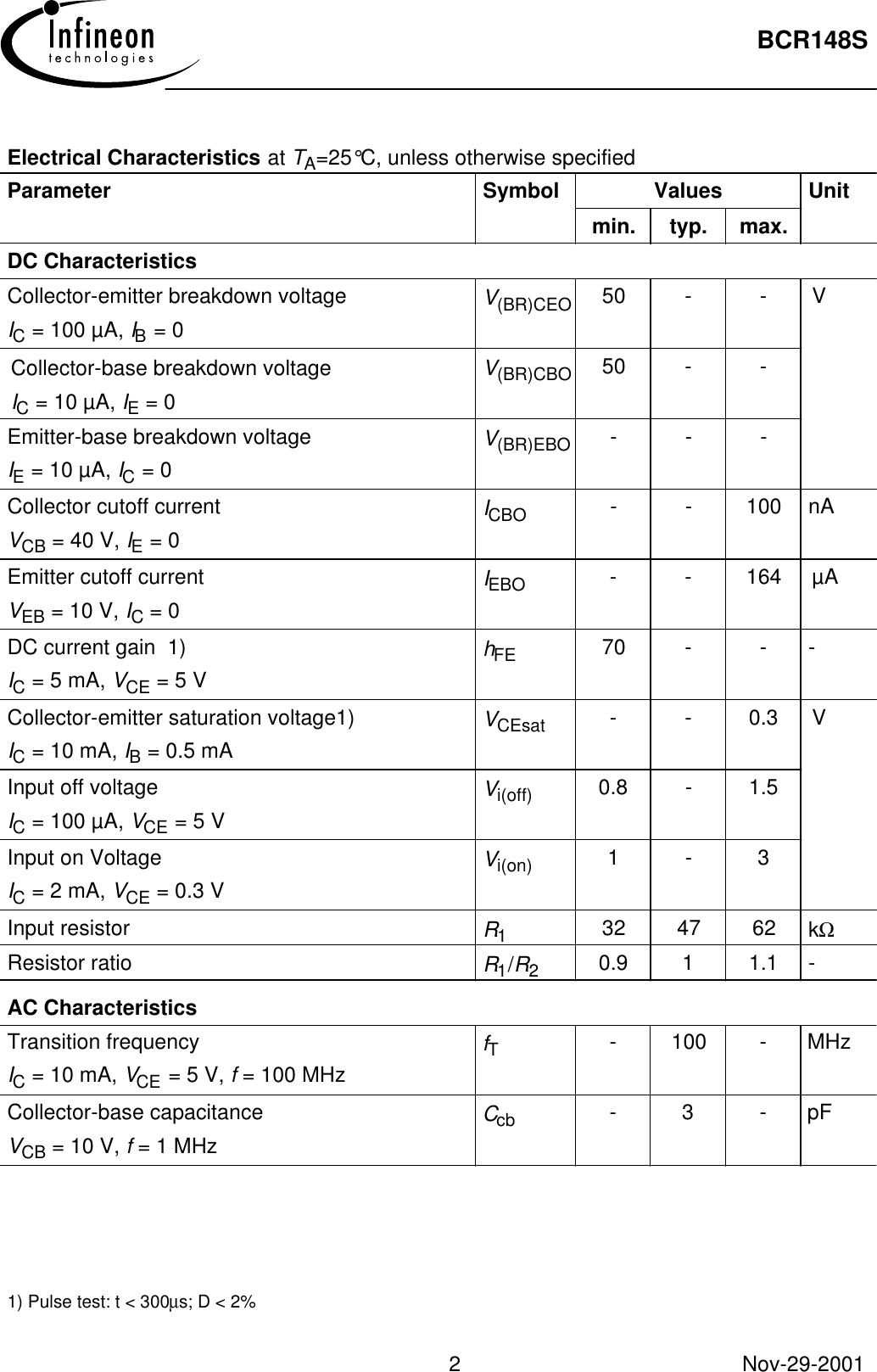 Page 2 of 5 - BCR148S - Datasheet. Www.s-manuals.com. Infineon