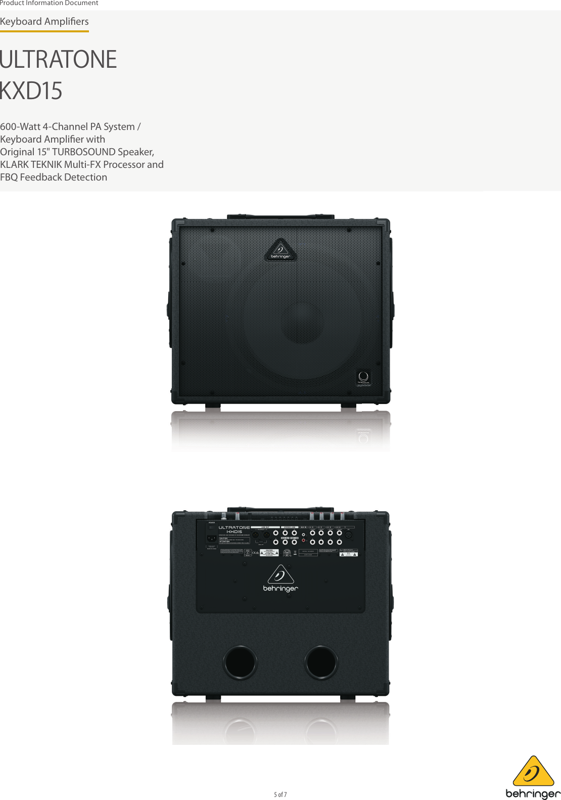 EXPE Mult Prin PH_Approval_P0AZY (KXD15) PID_2015 04 30_Rev.1 Behringer KXD15 Product