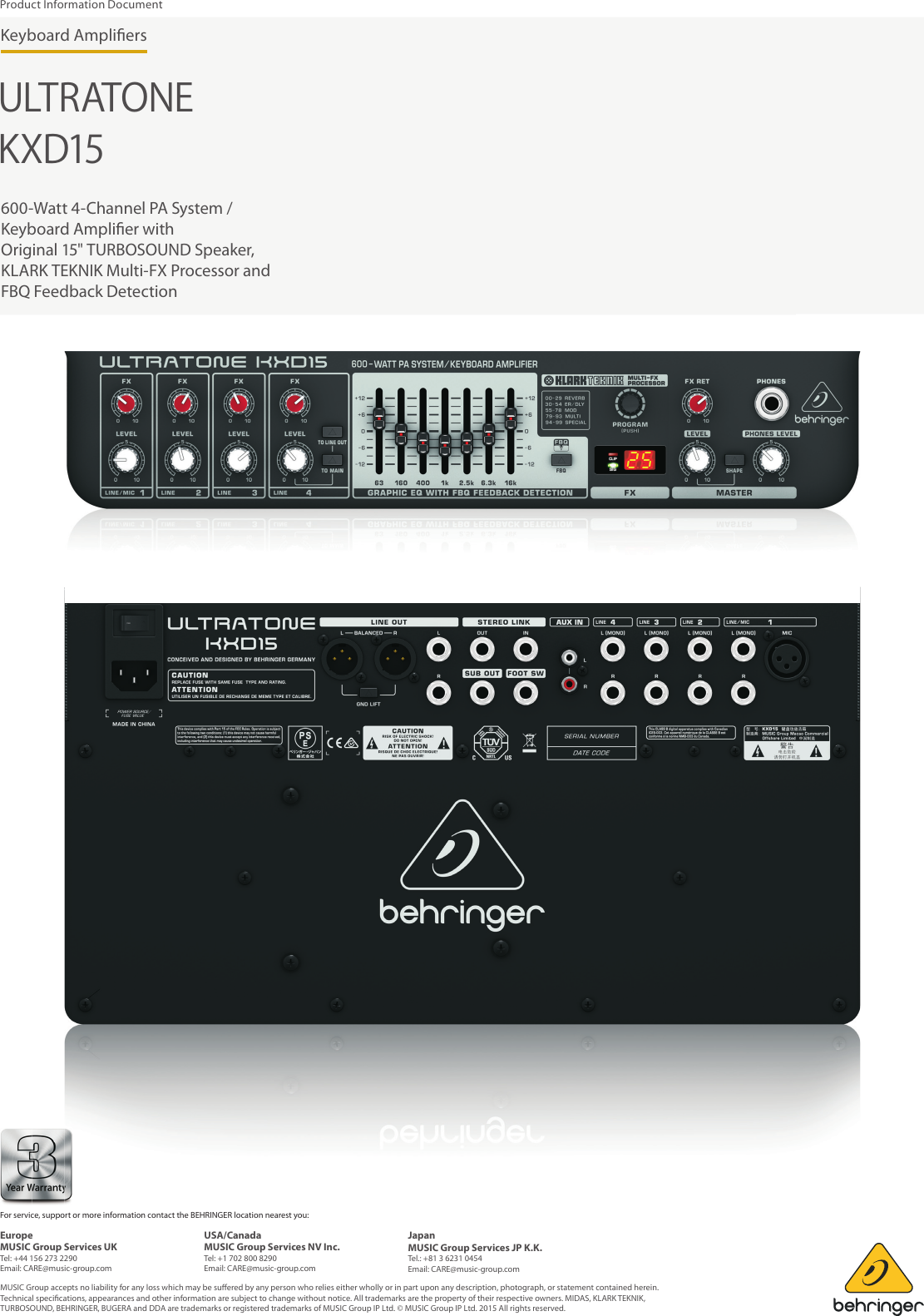 EXPE Mult Prin PH_Approval_P0AZY (KXD15) PID_2015 04 30_Rev.1 Behringer KXD15 Product