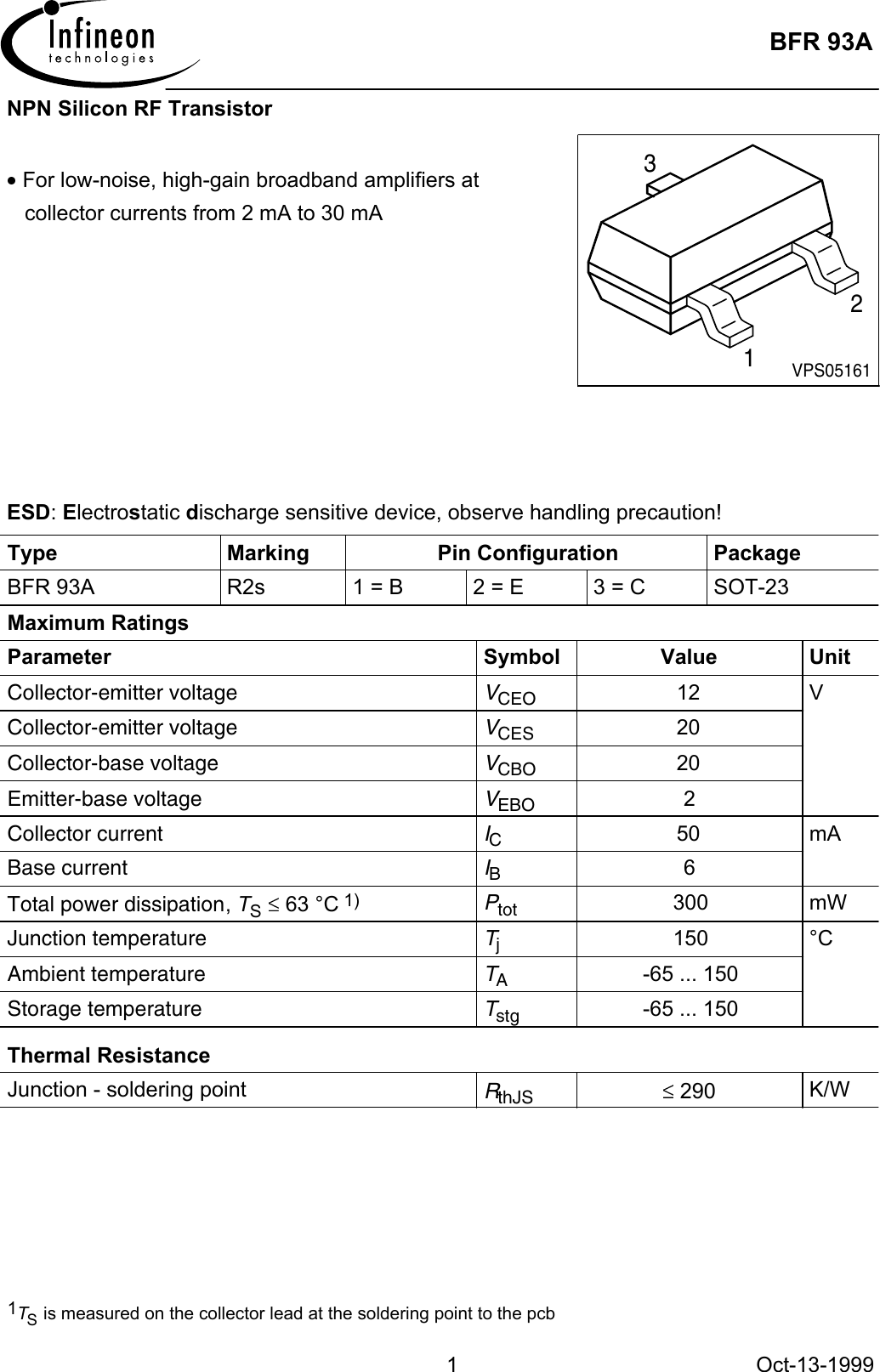 Page 1 of 7 - Genesys Bfr93a Infineon