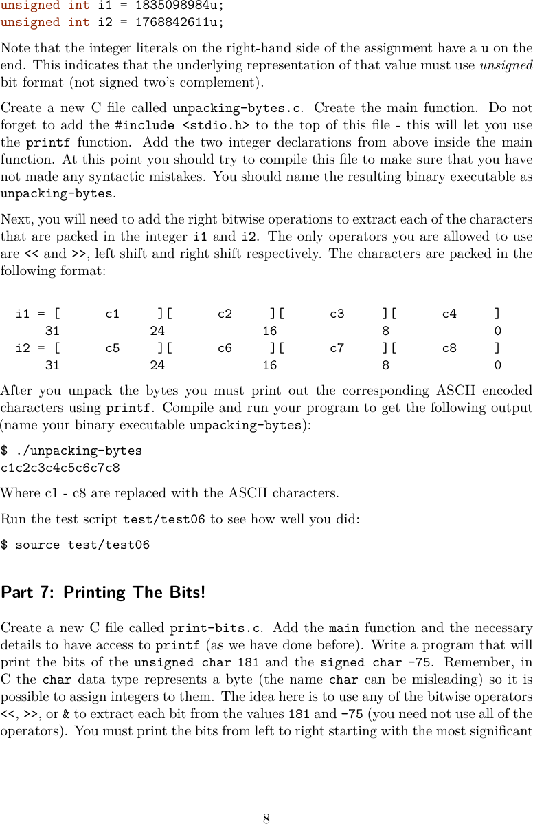 Page 8 of 11 - Computer Systems Principles Bits-and-bytes-instructions