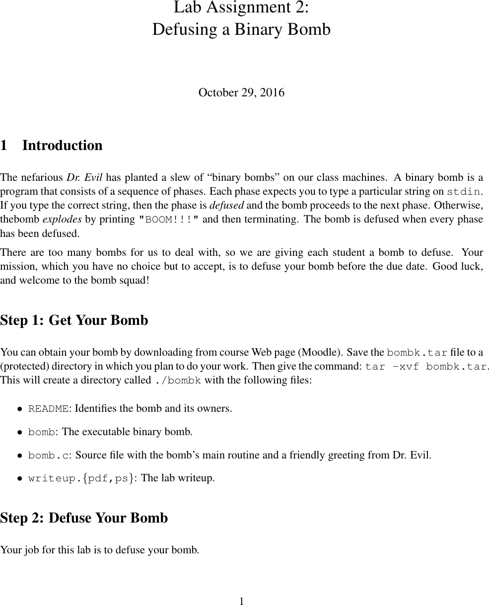 Page 1 of 3 - Bomblab-instructions