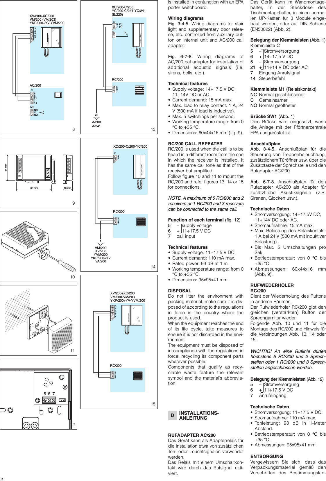 Page 2 of 4 - AC200RC200 24031523 07_08 Bpt_ac200-rc200 07-08 Bpt Ac200-rc200