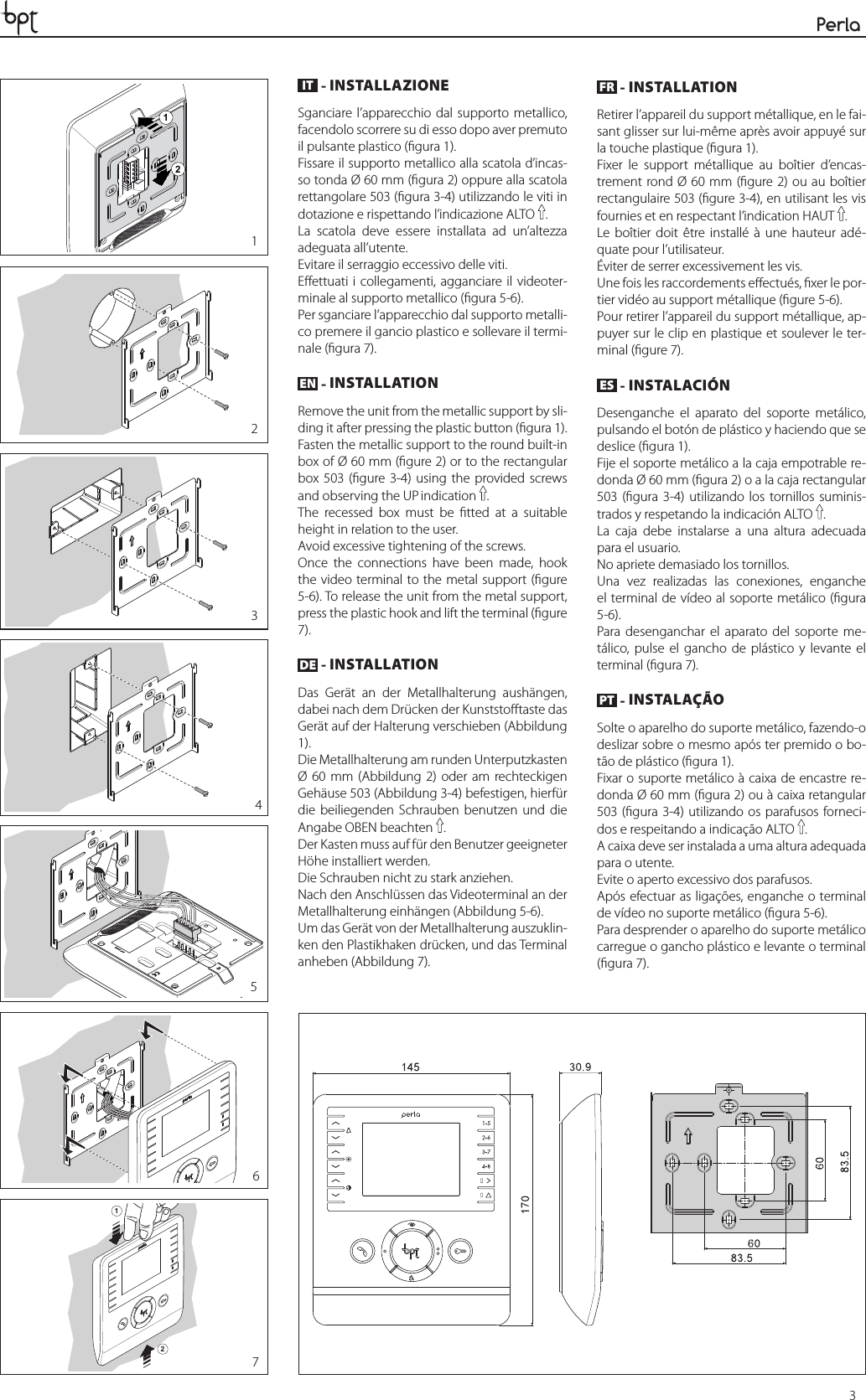 Page 3 of 8 - Bpt_pev01_installazione_24804011 16-10-12 Bpt Pev01 Installazione 24804011