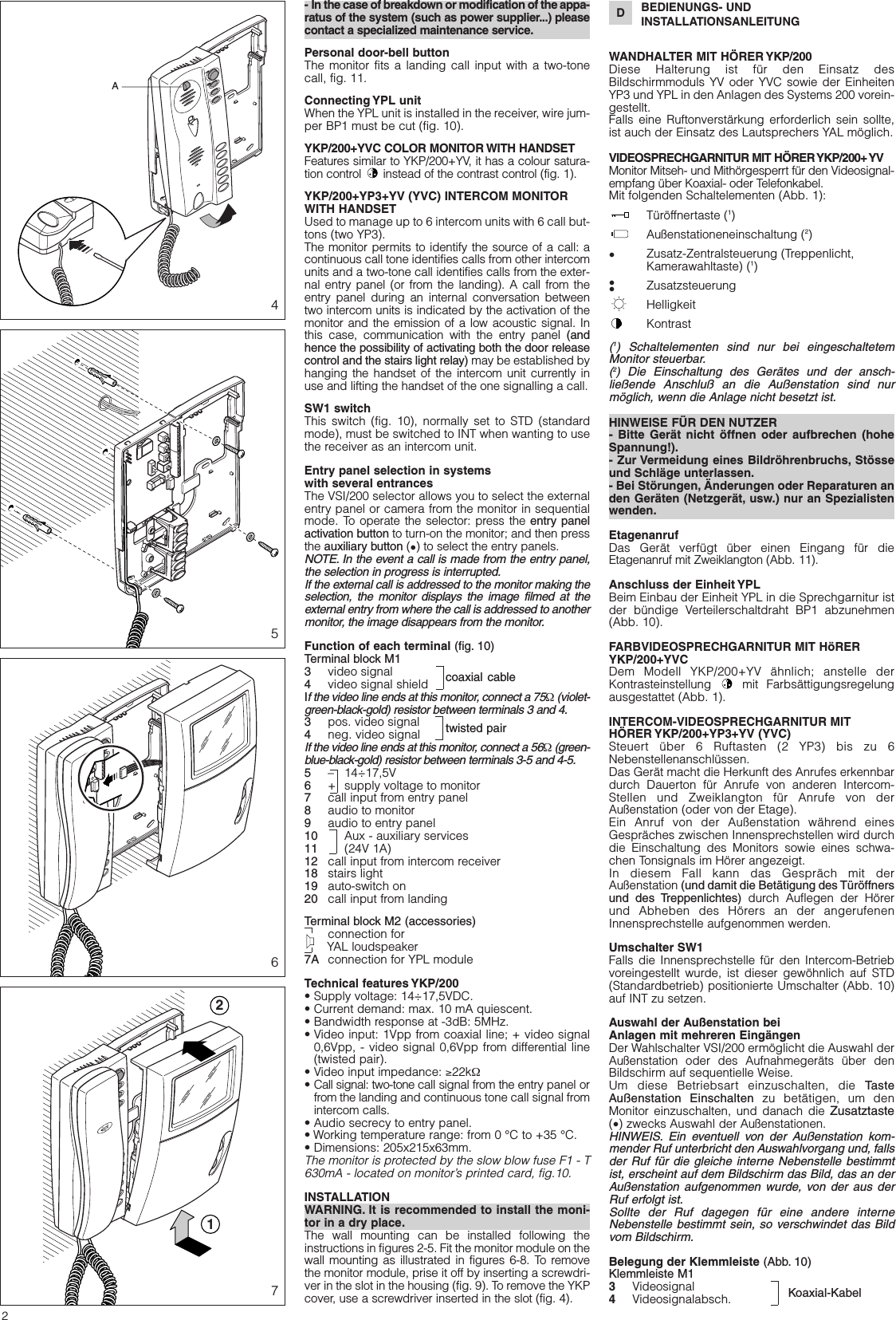 Page 2 of 4 - Bpt_ykp200+yv 24068111 04_07  Bpt Ykp200 Yv 04 07