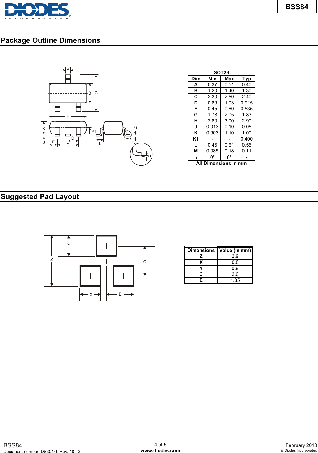 Page 4 of 6 - BSS84 - Datasheet. Www.s-manuals.com. Diodes