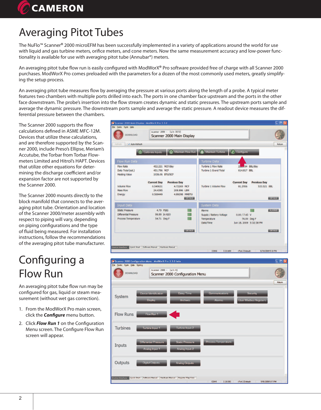 Page 2 of 6 - Scanner  2000 Flow Computer Averaging Pitot Tube Calculations Brochure Cameron-flow-computer-scanner-2000-averaging-pitot-tube-calculations-brochure