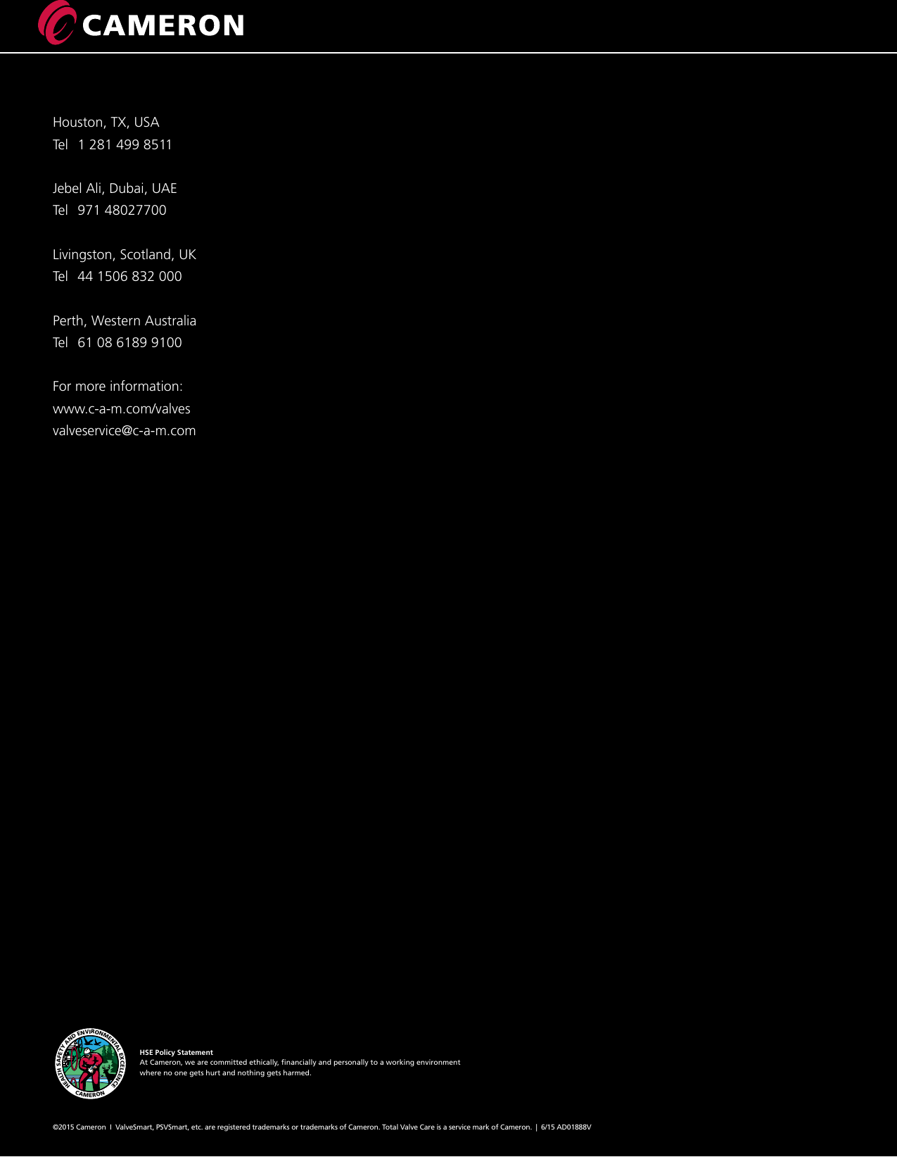 Page 12 of 12 - Services For Valves & Actuation Brochure Camserv-valves-and-actuation