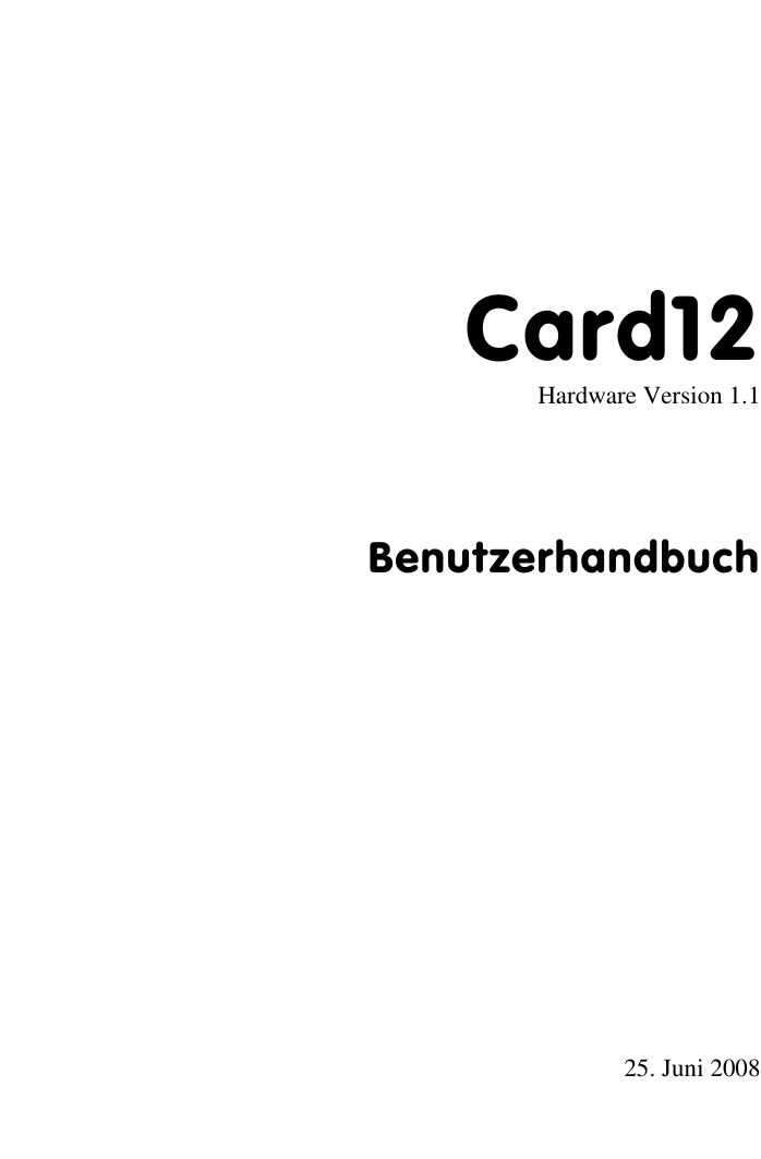 Card12 V1.1 Manual DE Card12v11