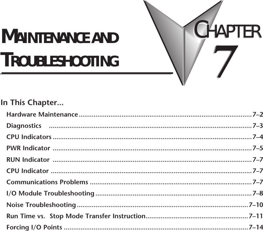 Chapter 7 Maint And Troubleshooting Ch7