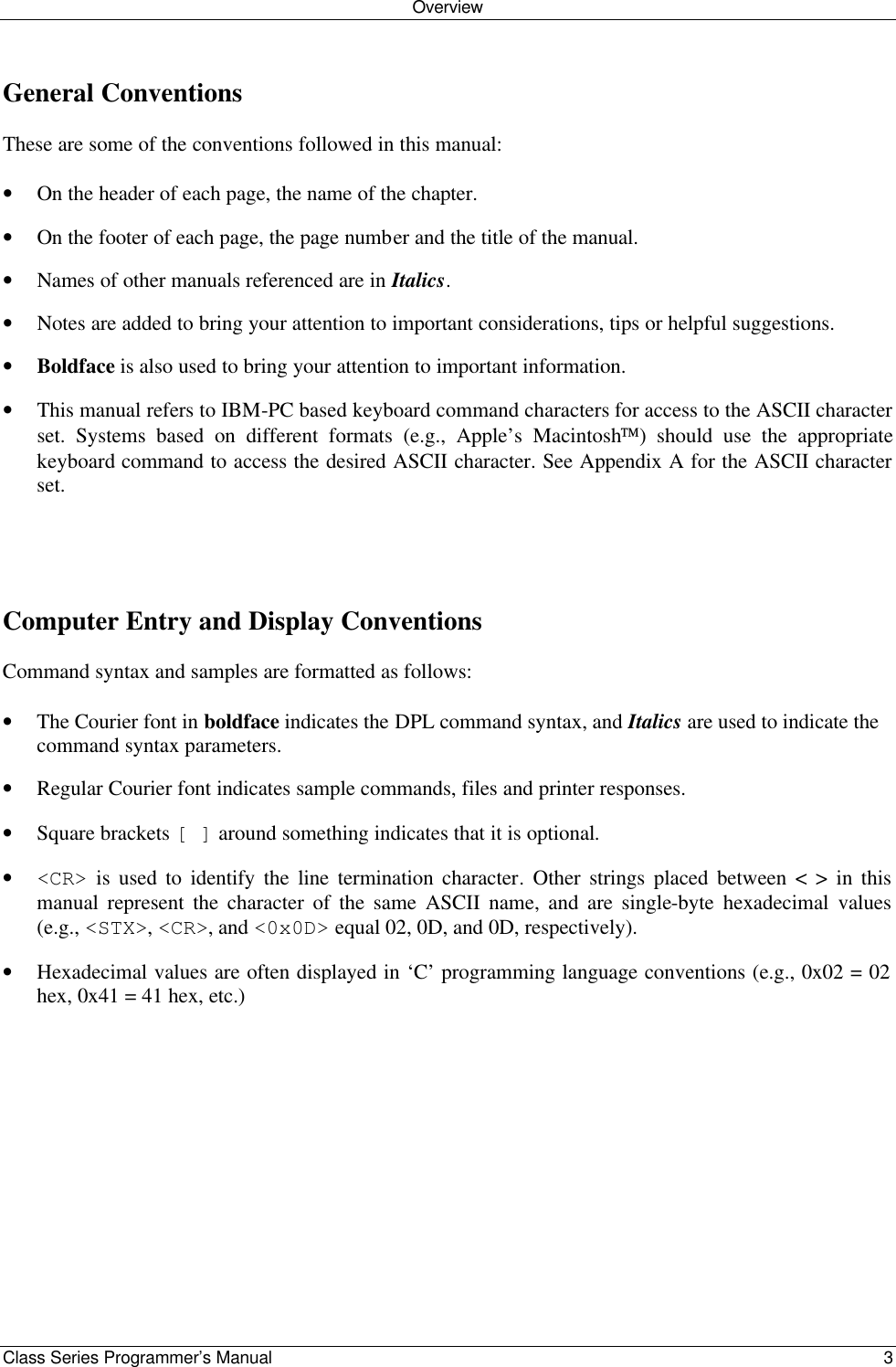 Class Series Pgrman 2316 01 Revc Class Series Programmers Manual C Programmers Manual C