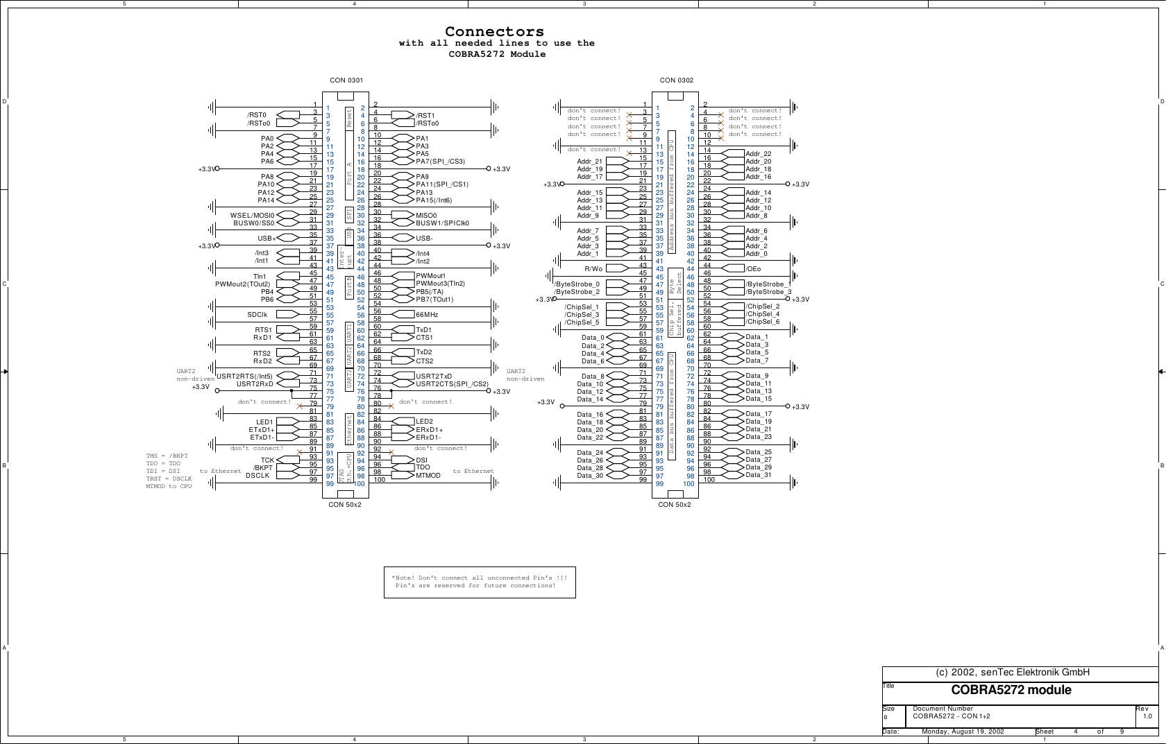 Page 4 of 9 - COBRA5272-Module Cobra5272-r1 0 Schematic 20020819