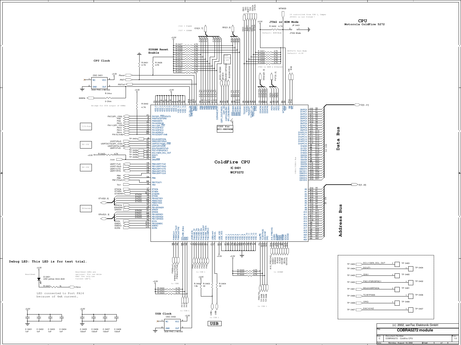 Page 5 of 9 - COBRA5272-Module Cobra5272-r1 0 Schematic 20020819