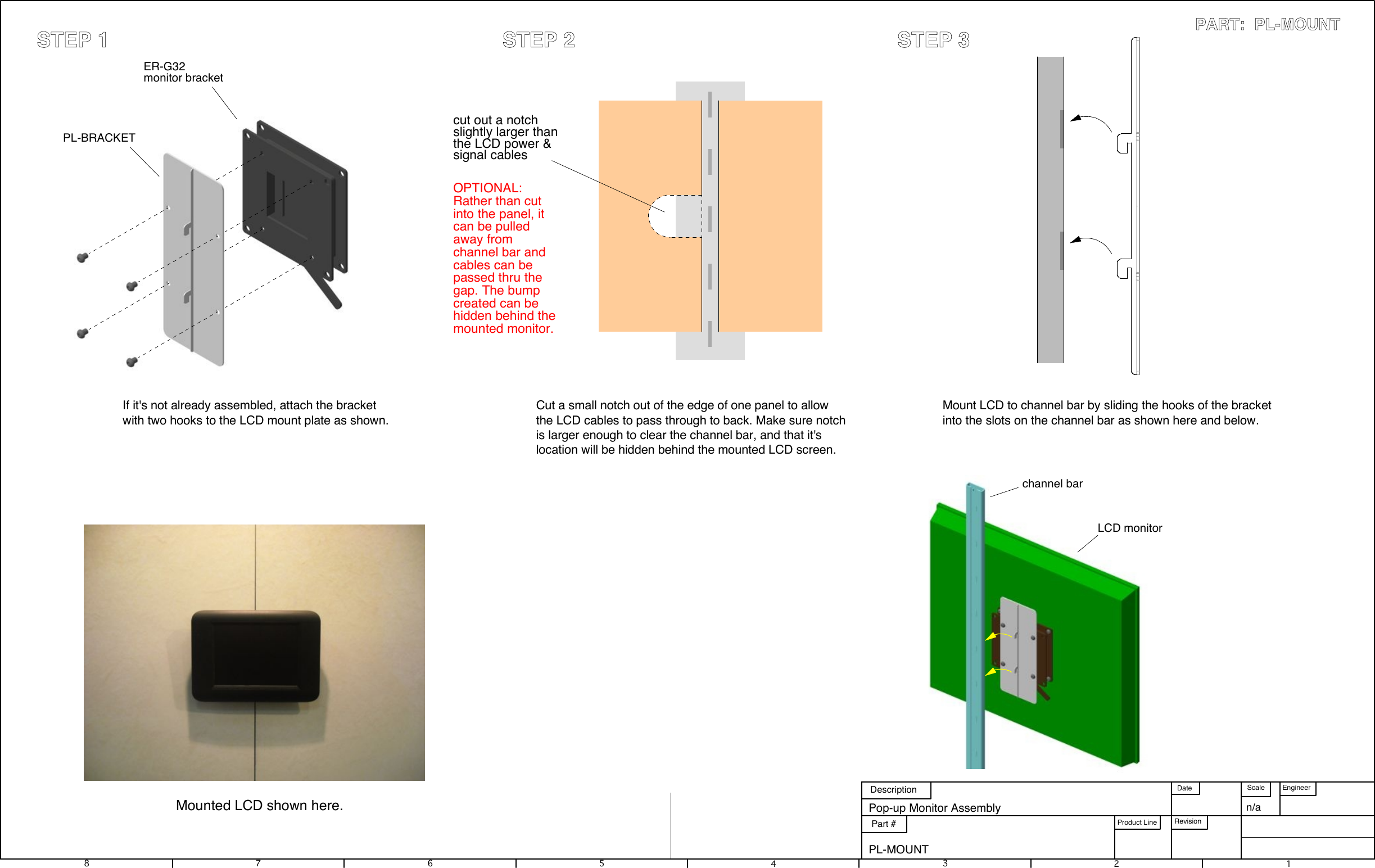 Commuter display monitor mount setup instructions