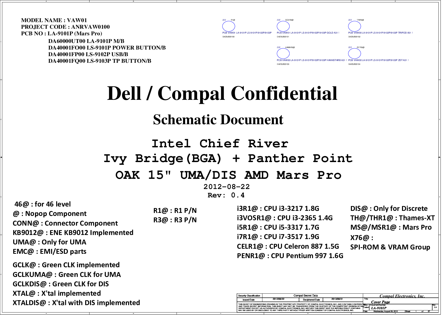 Compal LA 9101P Schematics. Www.s manuals.com. R0.4 Schematics