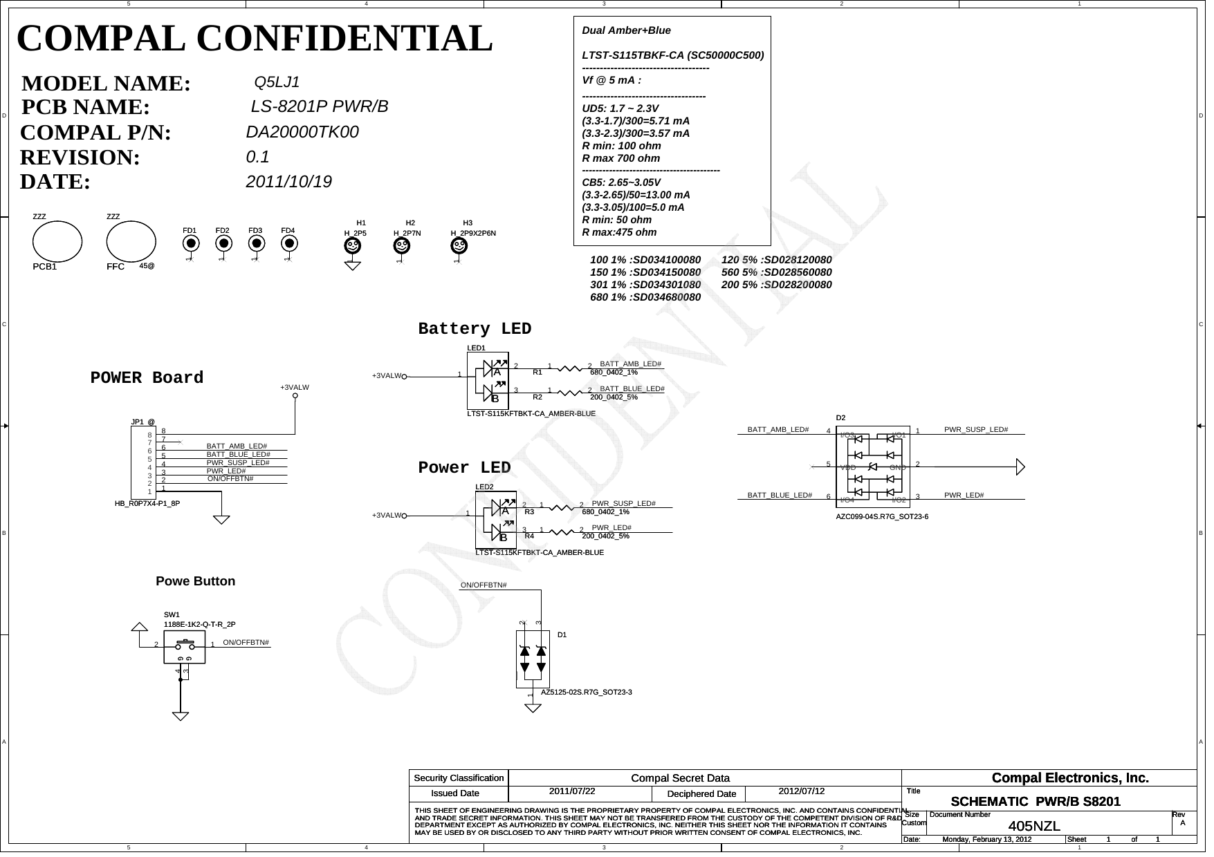 Page 1 of 2 - Compal LS-8201P - Schematics. Www.s-manuals.com. R0.1 Schematics