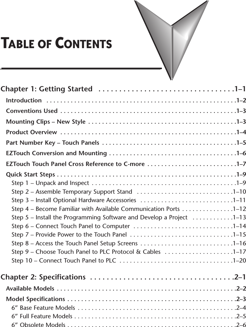 Page 1 of 7 - C-more Hardware User Manual Table Of Contents