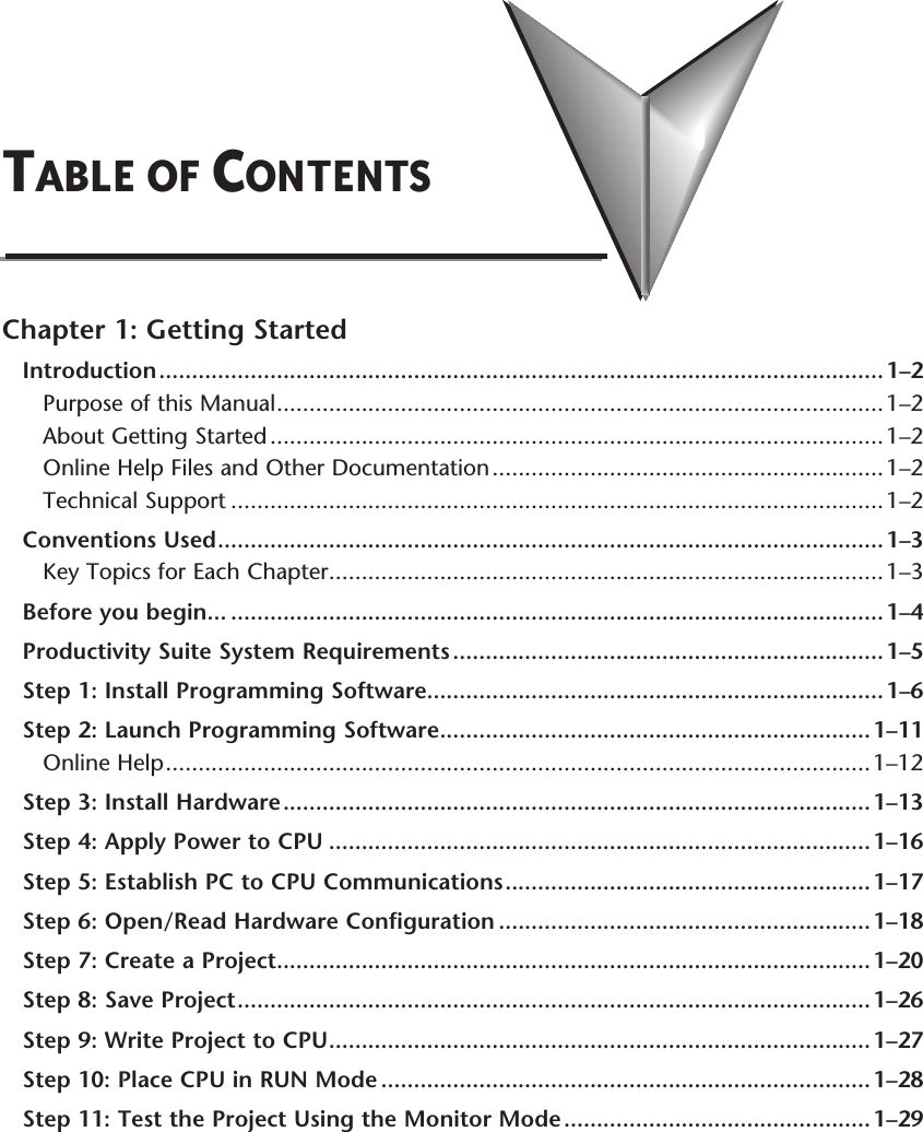 Page 1 of 8 - TOC Table Of Contents