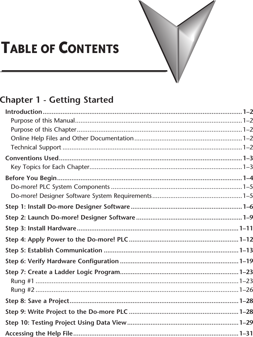 Page 1 of 8 - Table Of Contents