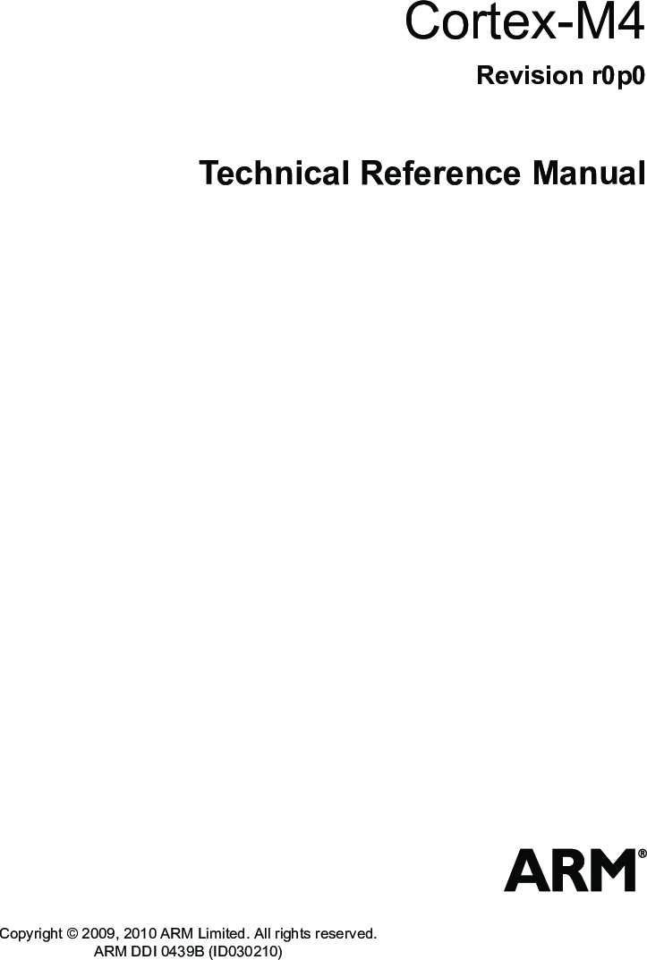 Cortex M4 Technical Reference Manual