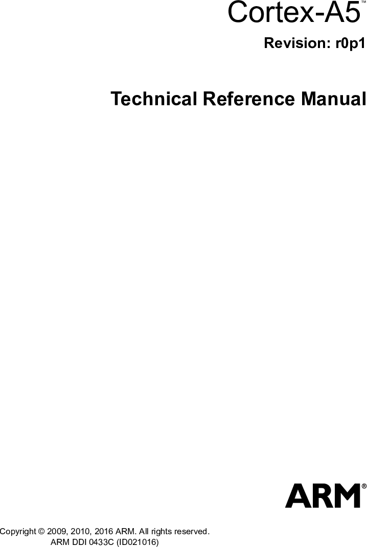 Cortex A5 Technical Reference Manual