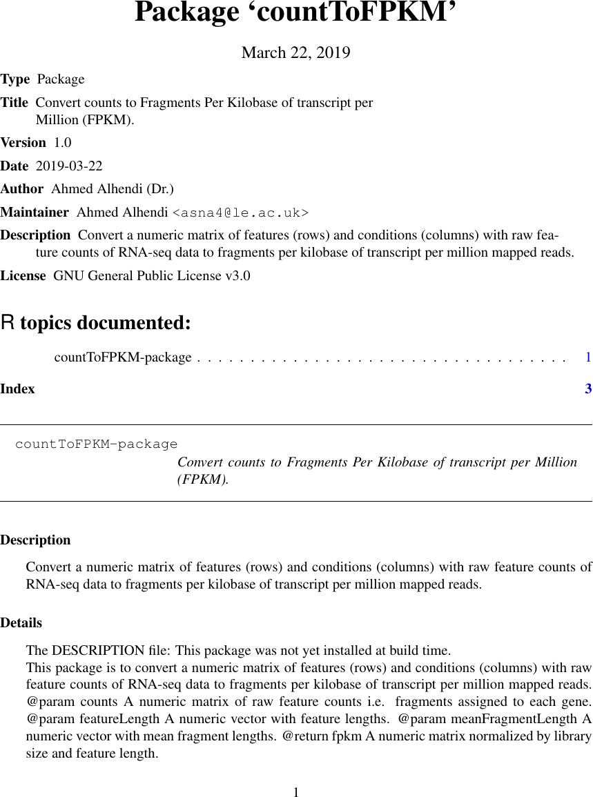 Page 1 of 3 - Count To FPKM-manual