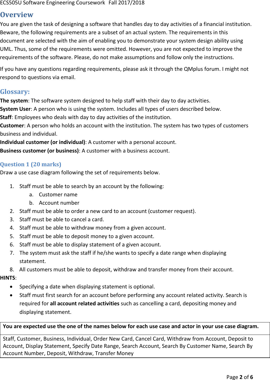 Page 2 of 6 - Coursework Instructions V16