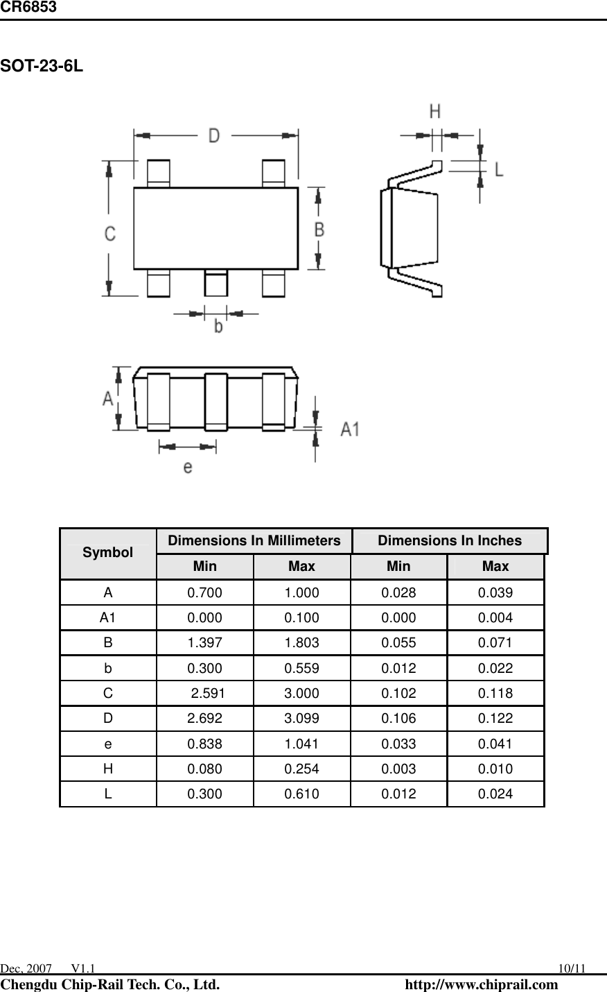 Page 10 of 12 - CR6853 - Datasheet. Www.s-manuals.com. Chip-rail